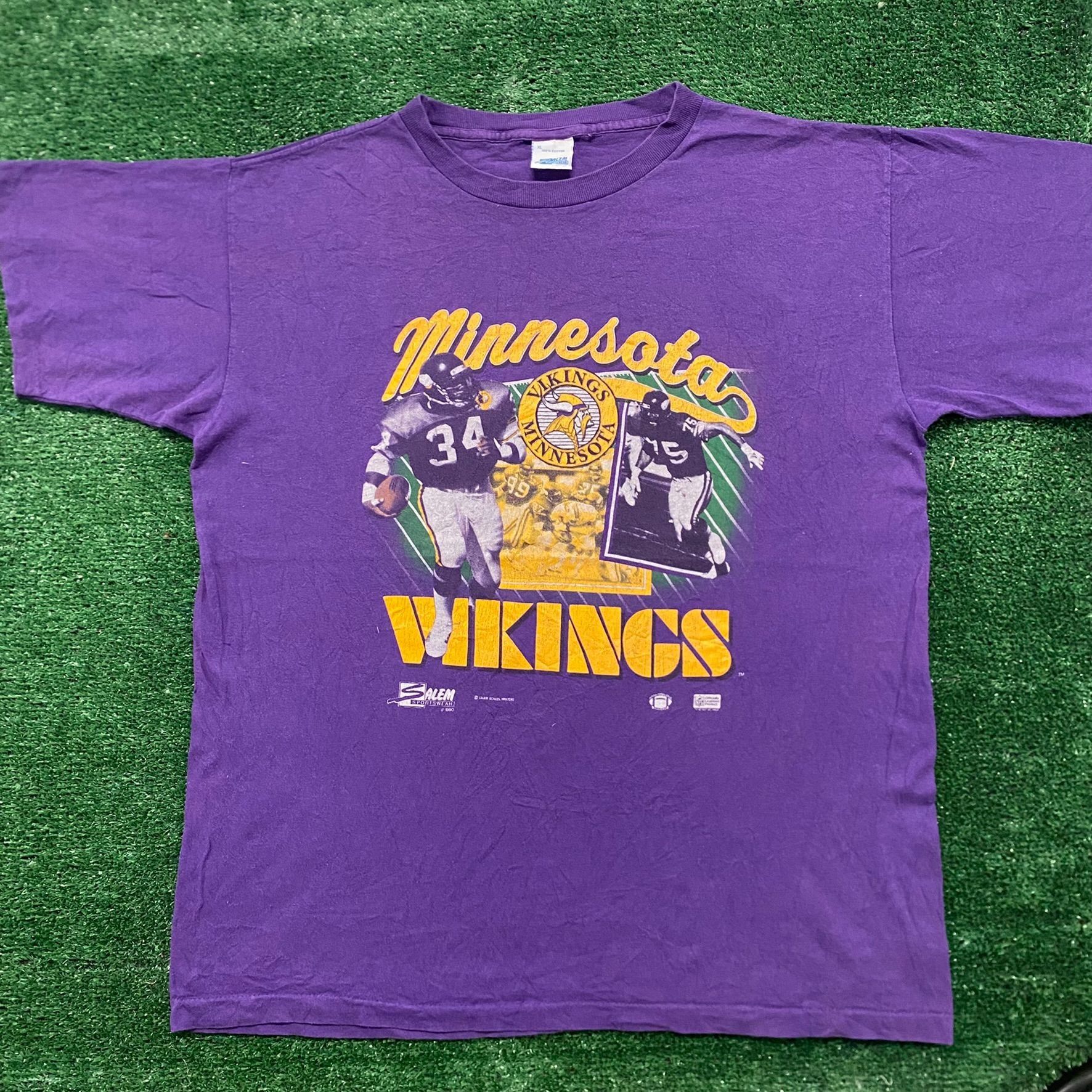 Salem Sportswear Vintage 90s Minnesota Vikings Football Single Stitch T-Shirt Size US XL / EU 56 / 4 - 1 Thumbnail