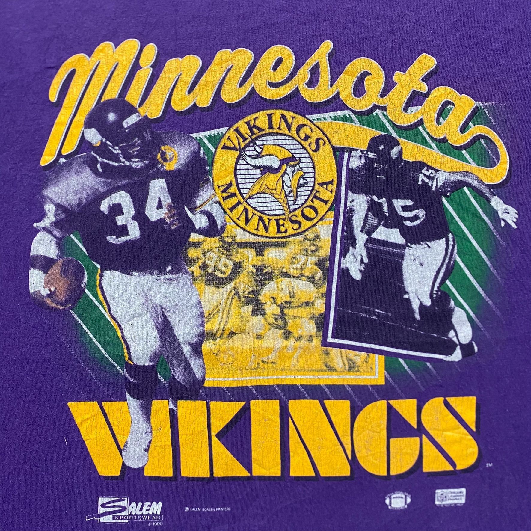 Salem Sportswear Vintage 90s Minnesota Vikings Football Single Stitch T-Shirt Size US XL / EU 56 / 4 - 2 Thumbnail