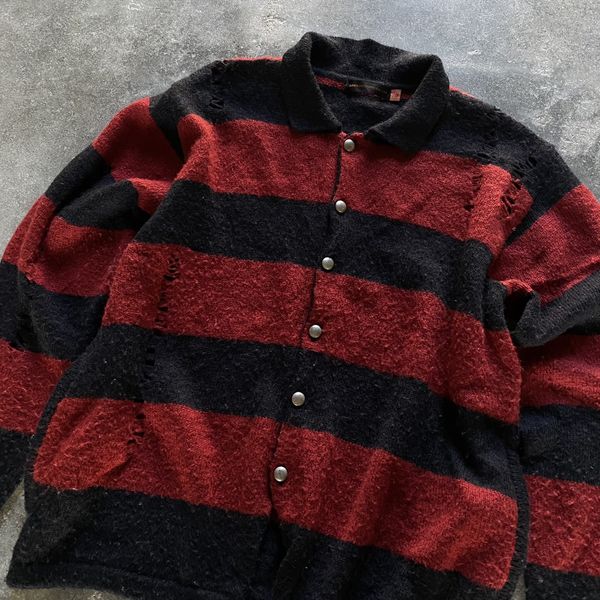 Undercover *SAMPLE* Undercover AW06 grunge knit striped cardigan
