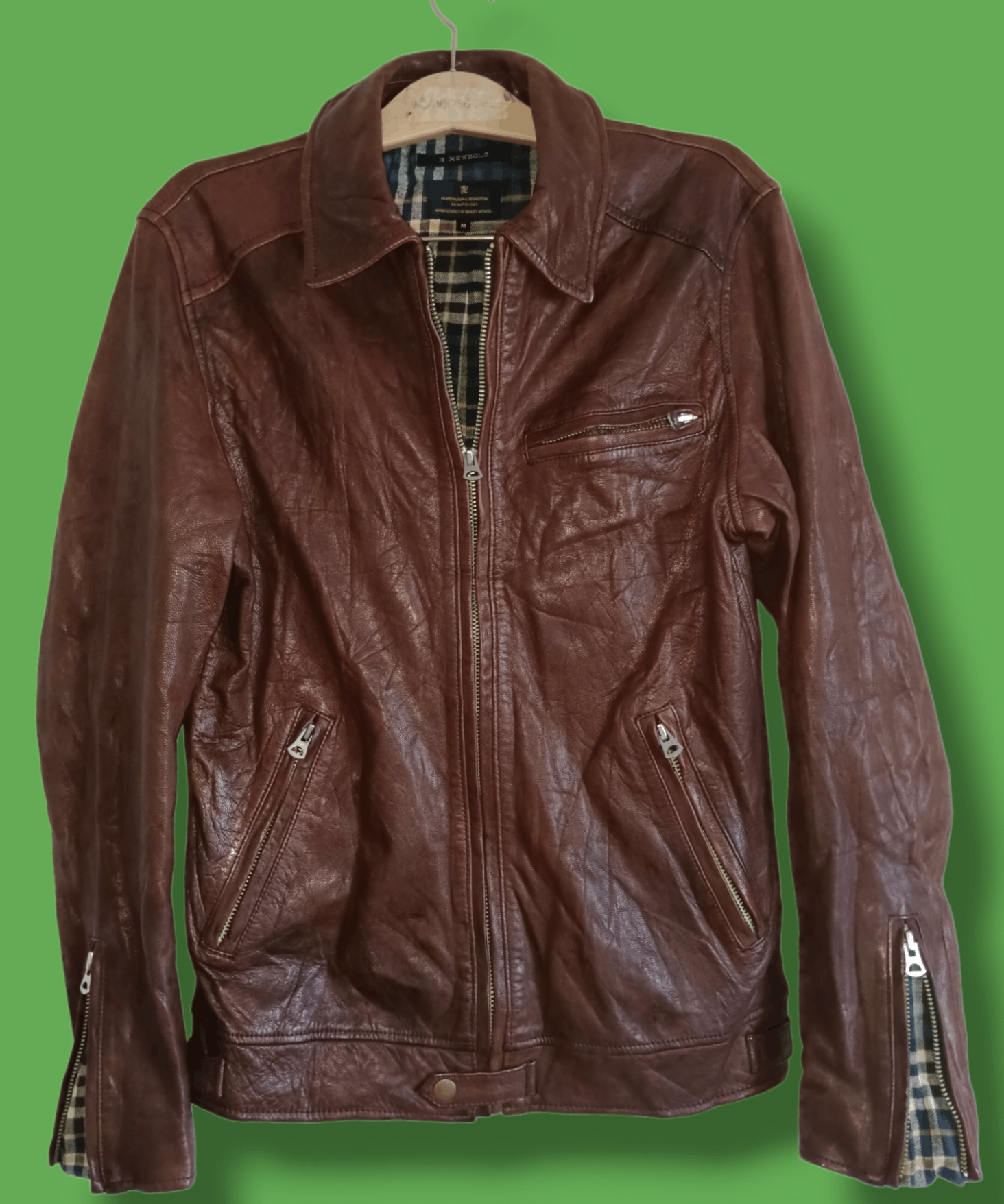 Vintage 90s Paul Smith R.Newbold Leather Biker Jacket