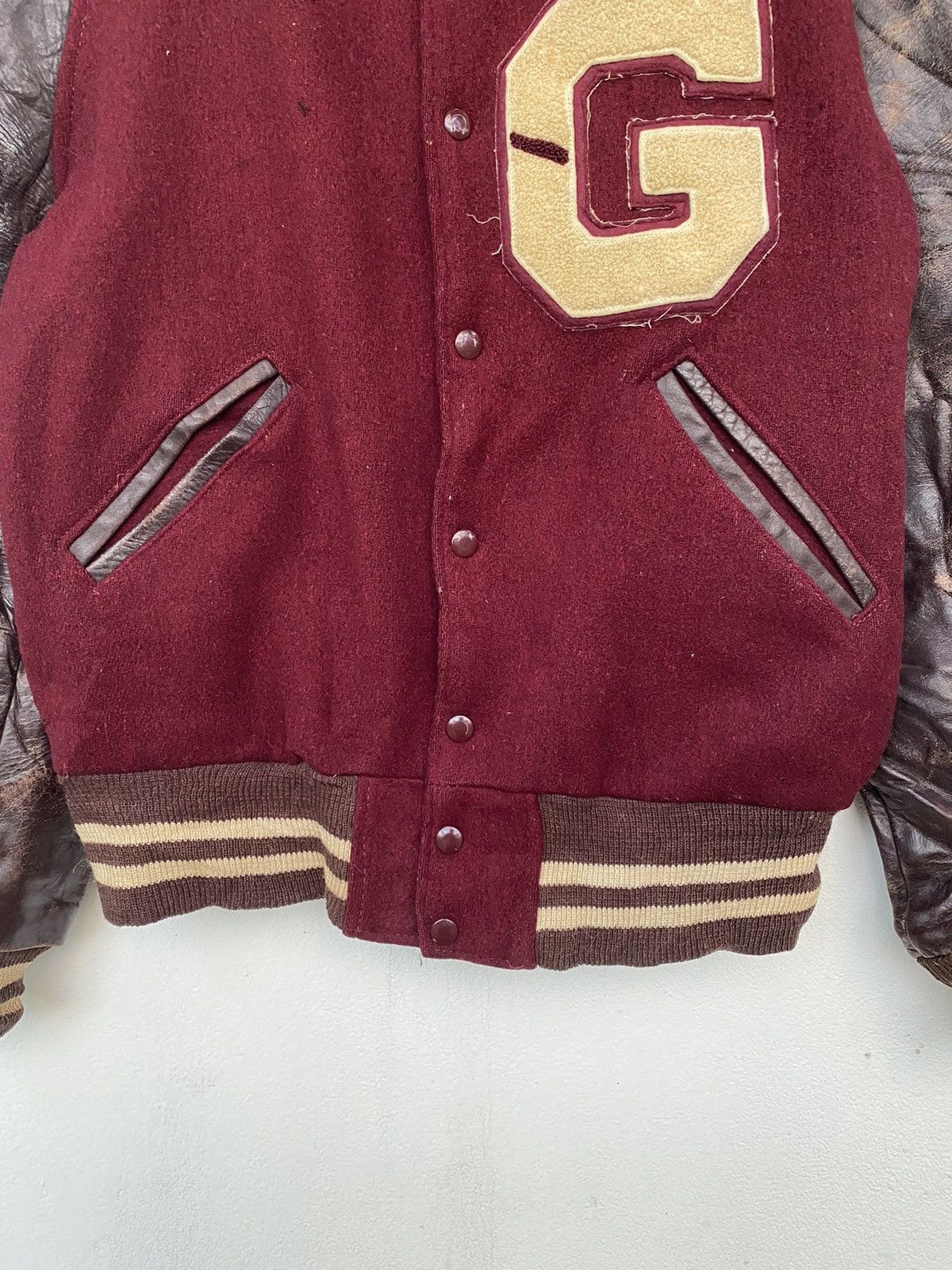 Vintage Vintage Varsity Leather Jacket Size US M / EU 48-50 / 2 - 4 Thumbnail
