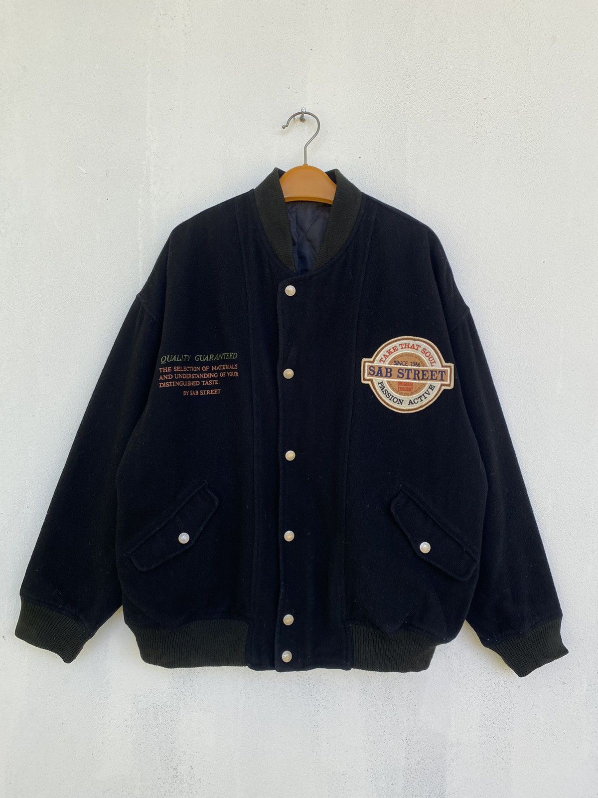 Vintage 🔥Vintage Sab Street Varsity Wool Jacket Size US L / EU 52-54 / 3 - 2 Thumbnail