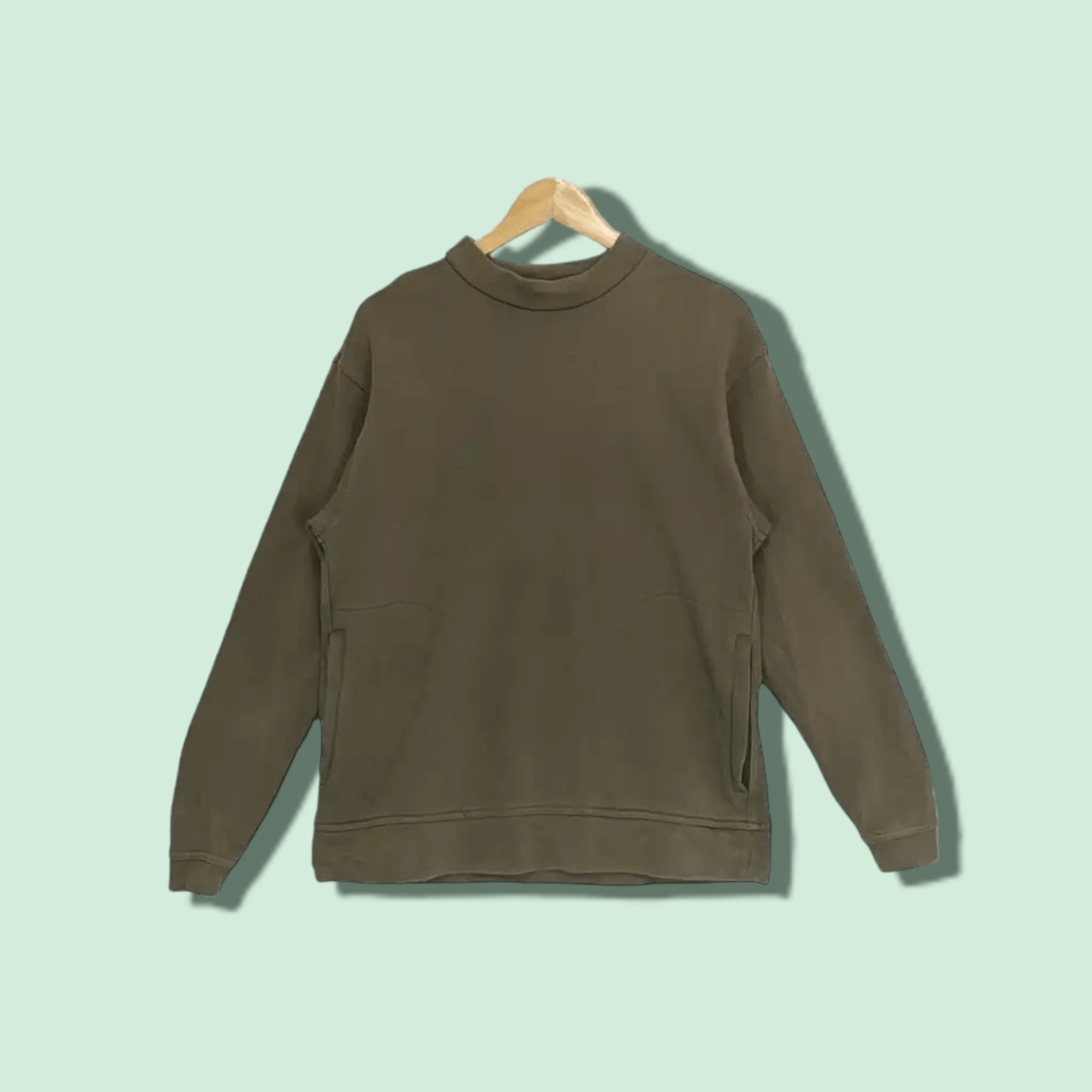 Beams Plus BEAMS Green Army Plain Jumper Sweatshirt Size US S / EU 44-46 / 1 - 1 Thumbnail