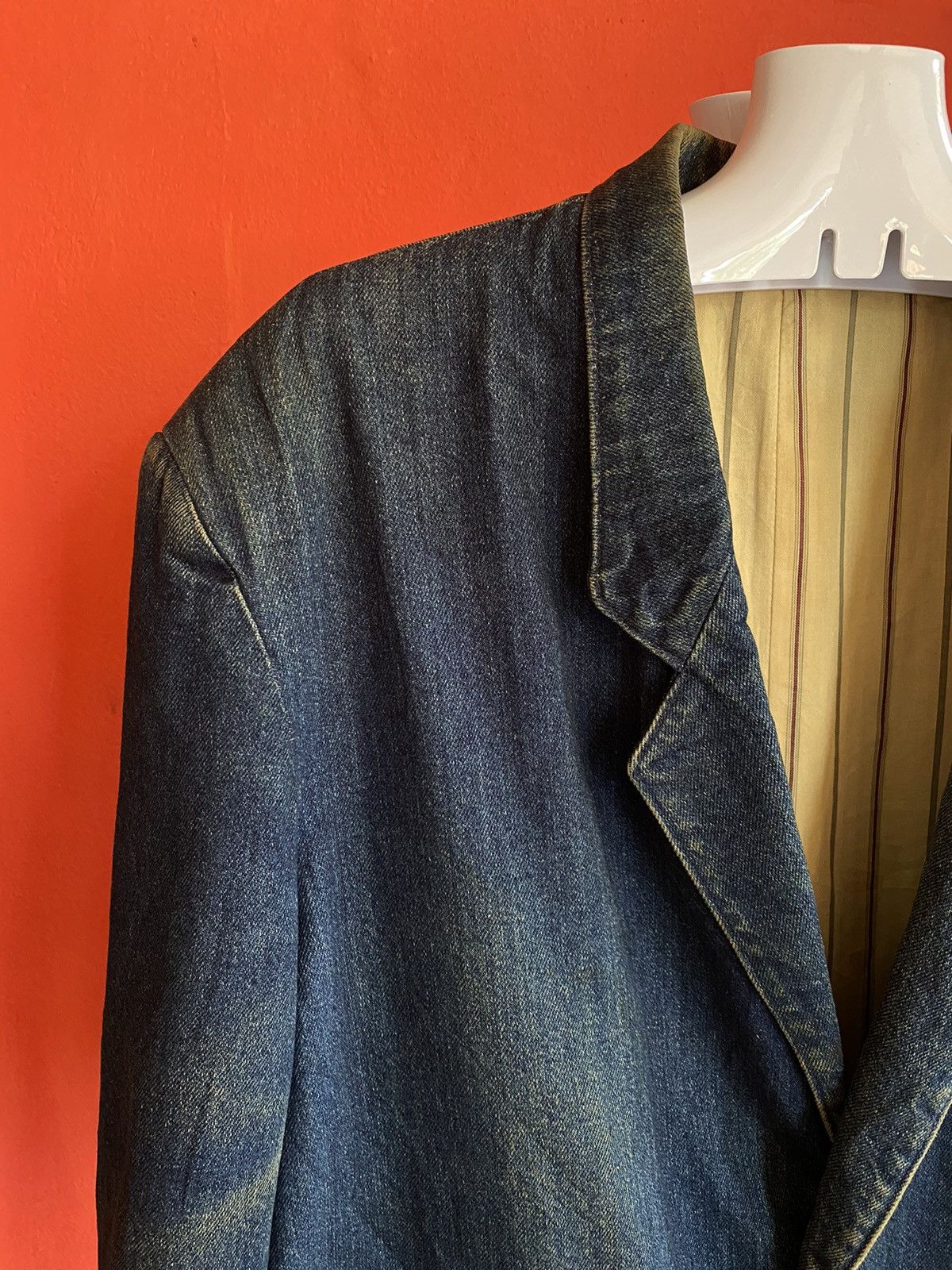 Vintage 🔥 Vintage Distress Denime Jacket Nice Design Size US L / EU 52-54 / 3 - 7 Thumbnail