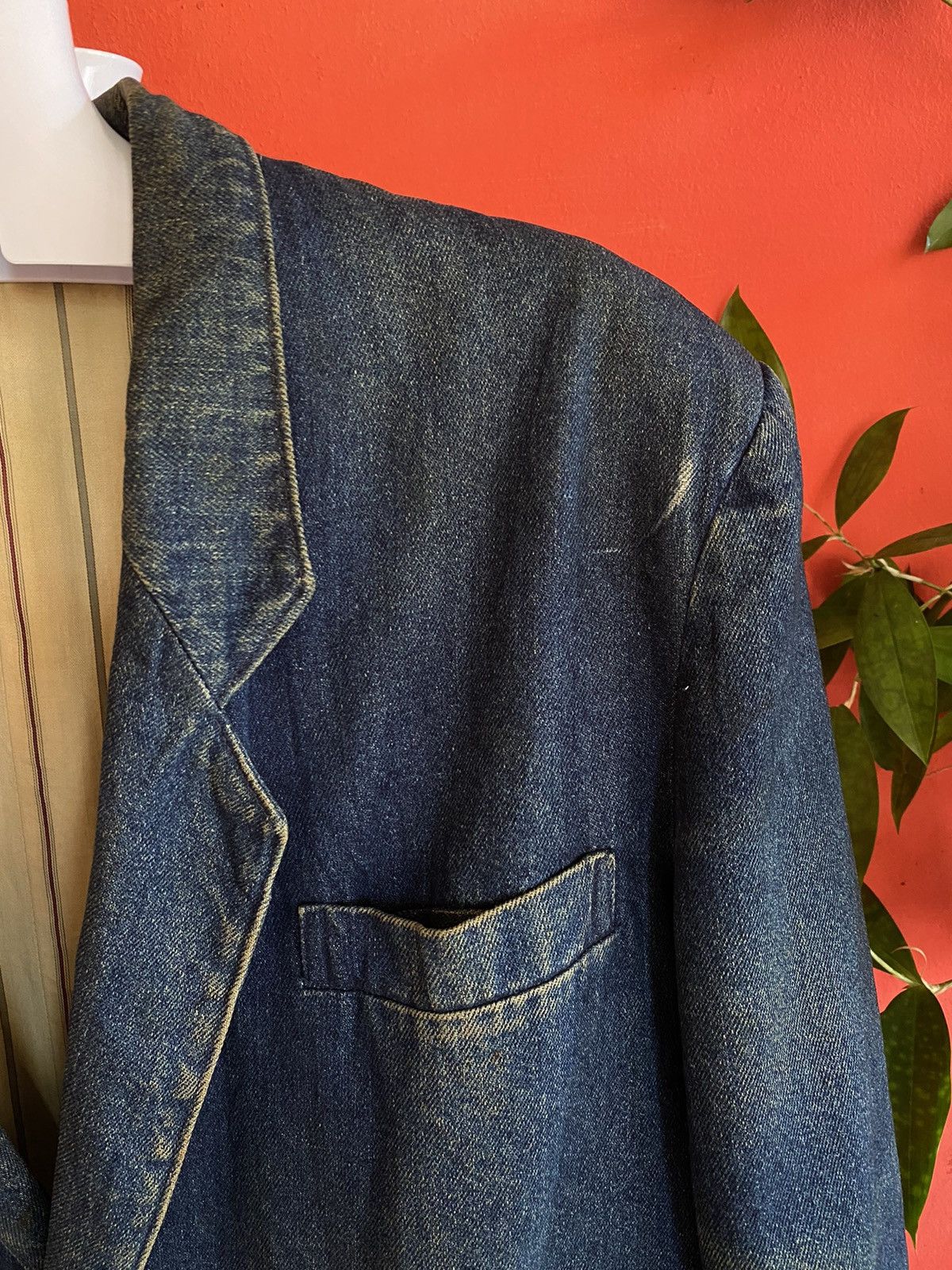 Vintage 🔥 Vintage Distress Denime Jacket Nice Design Size US L / EU 52-54 / 3 - 6 Thumbnail