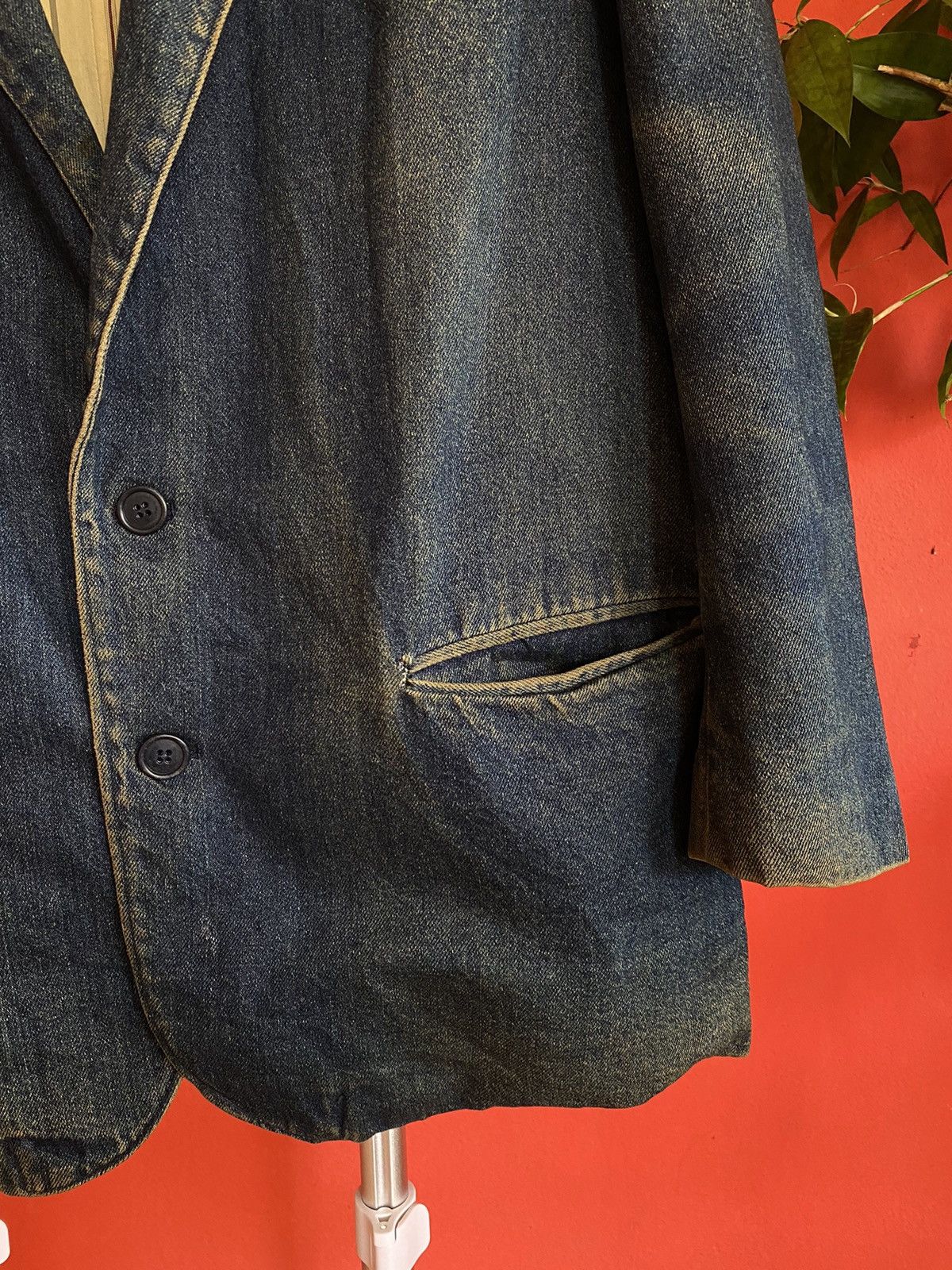 Vintage 🔥 Vintage Distress Denime Jacket Nice Design Size US L / EU 52-54 / 3 - 8 Thumbnail