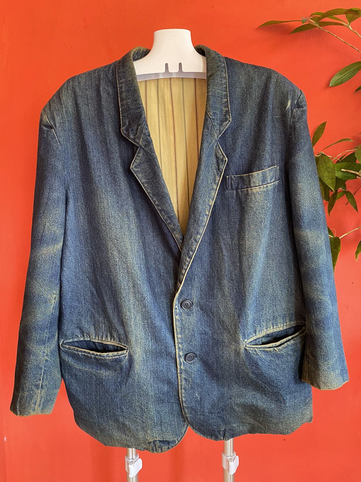 Vintage 🔥 Vintage Distress Denime Jacket Nice Design Size US L / EU 52-54 / 3 - 2 Thumbnail