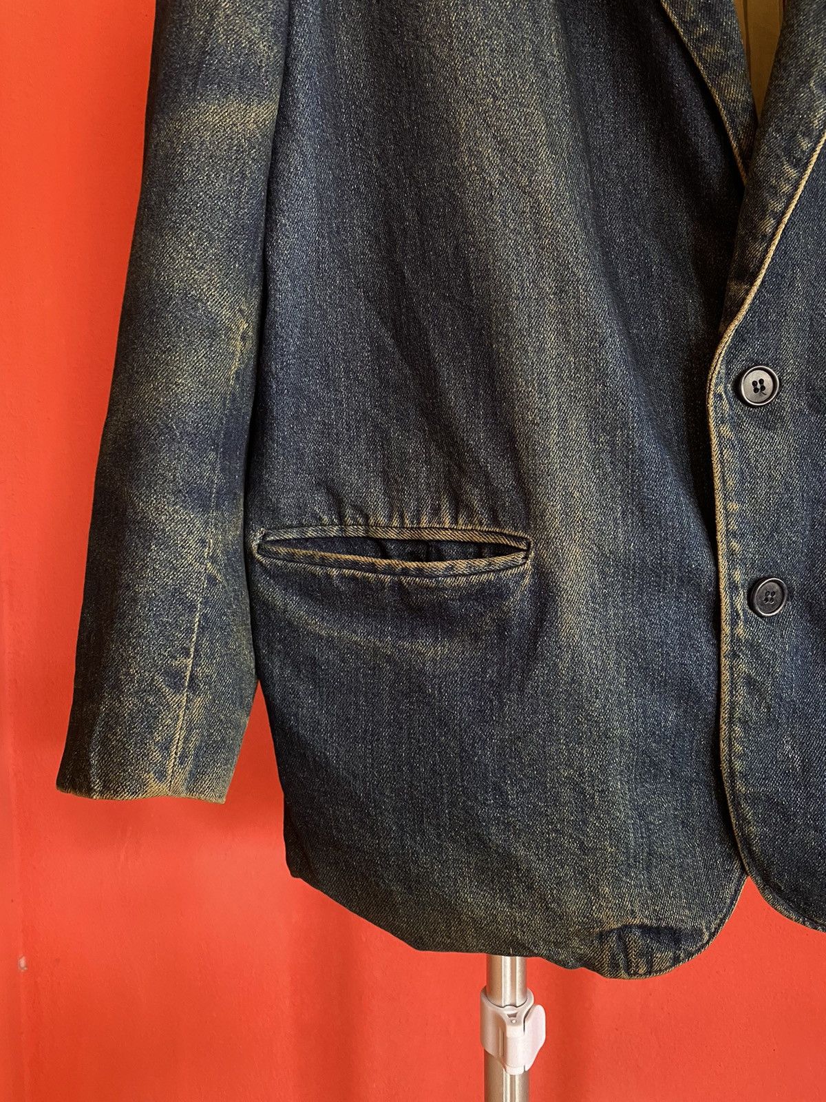 Vintage 🔥 Vintage Distress Denime Jacket Nice Design Size US L / EU 52-54 / 3 - 9 Thumbnail