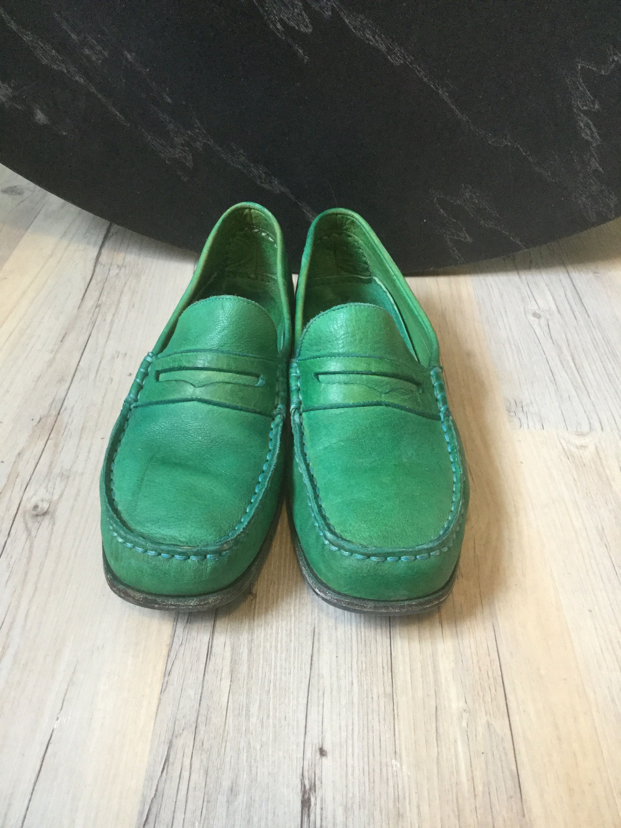 Jean Baptiste Rautureau Amazing green loafers.Like Gucci or Hermes loafers Size US 9 / EU 42 - 3 Thumbnail