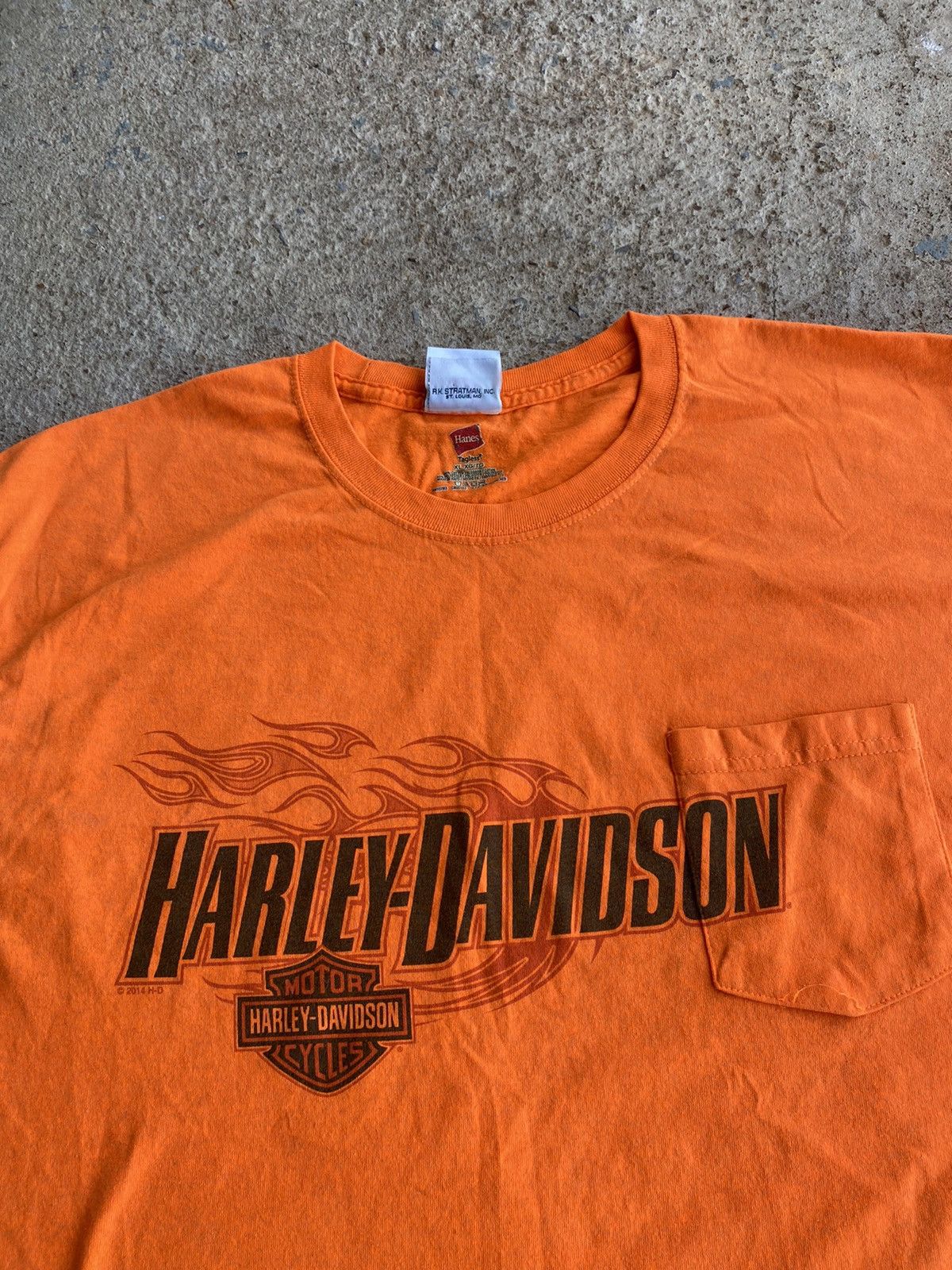 Harley Davidson × Vintage Vintage Harley Davidson Fire Flame Double Sided Shirt Tee Size US XL / EU 56 / 4 - 2 Thumbnail