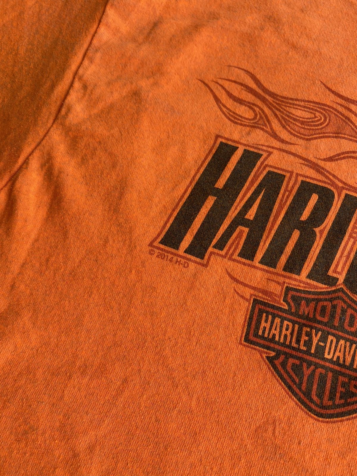 Harley Davidson × Vintage Vintage Harley Davidson Fire Flame Double Sided Shirt Tee Size US XL / EU 56 / 4 - 4 Thumbnail