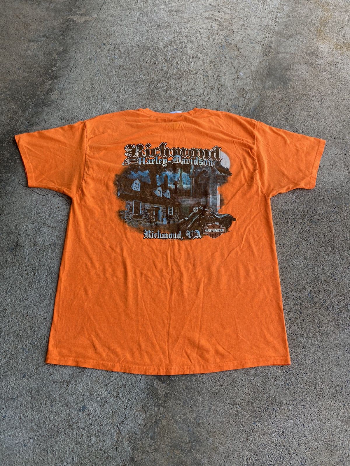 Harley Davidson × Vintage Vintage Harley Davidson Fire Flame Double Sided Shirt Tee Size US XL / EU 56 / 4 - 5 Thumbnail