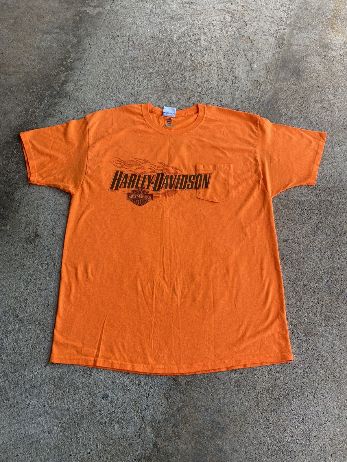 Harley Davidson × Vintage Vintage Harley Davidson Fire Flame Double Sided Shirt Tee Size US XL / EU 56 / 4 - 1 Thumbnail