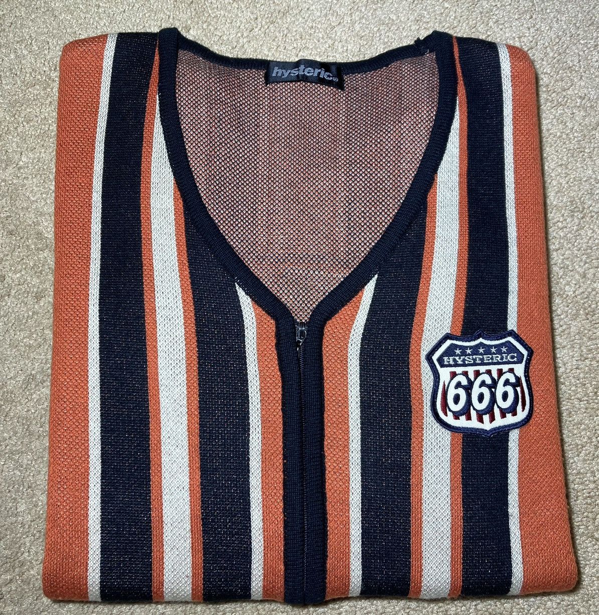 Hysteric Glamour 1999 Hysteric Glamour Vintage Orange Zip Cardigan 90s 666 HG Size US M / EU 48-50 / 2 - 1 Thumbnail