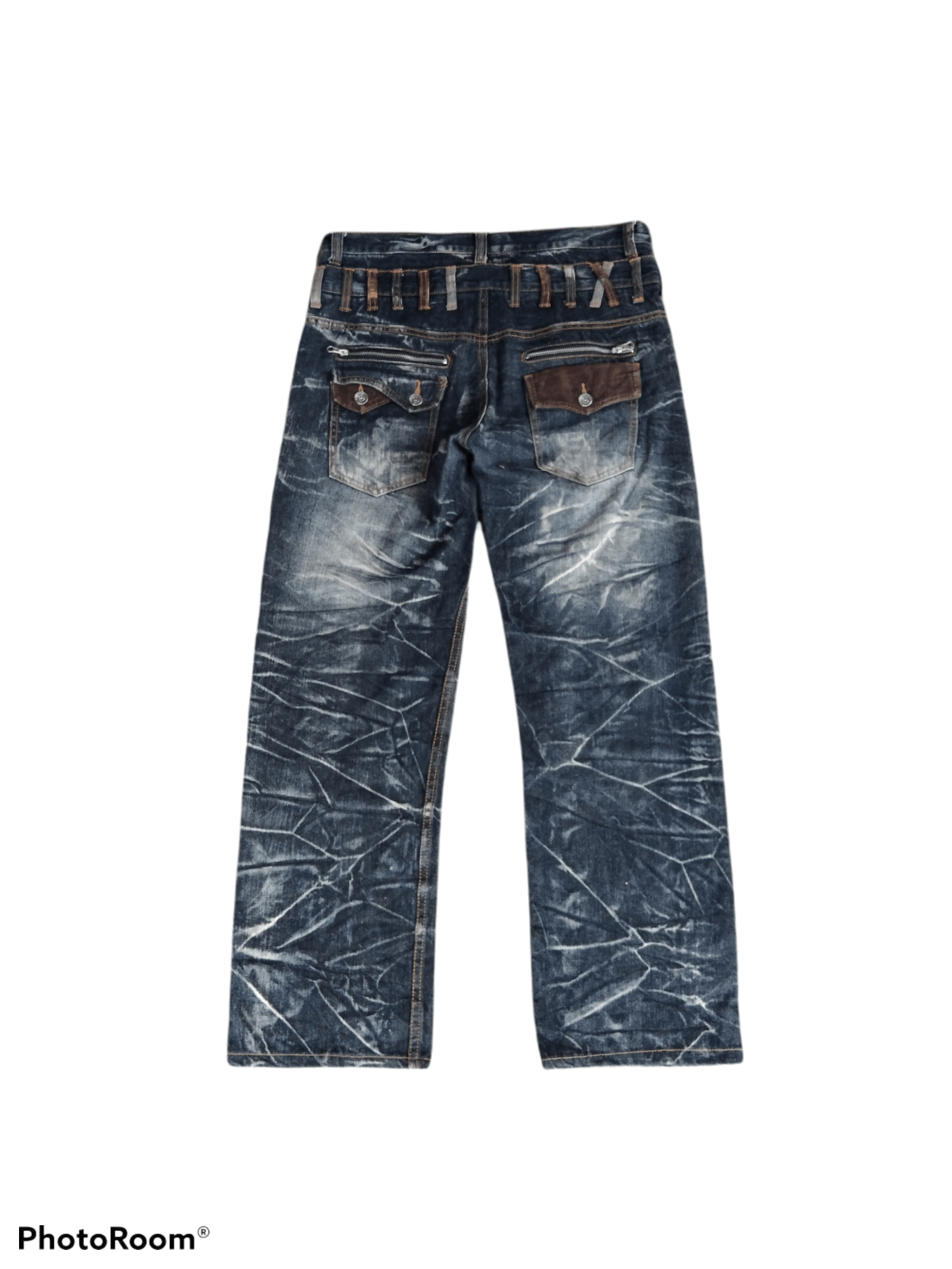 Japanese Brand DISTRESSED JAPANESE SEDITIONARIES DOUBLE WAIST EXPLOSSION Size US 33 - 2 Thumbnail