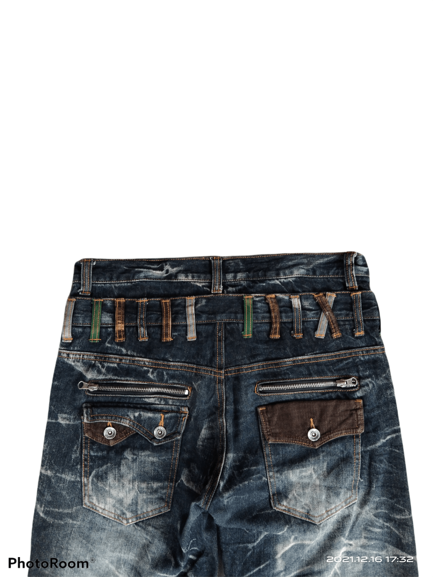 Japanese Brand DISTRESSED JAPANESE SEDITIONARIES DOUBLE WAIST EXPLOSSION Size US 33 - 4 Thumbnail