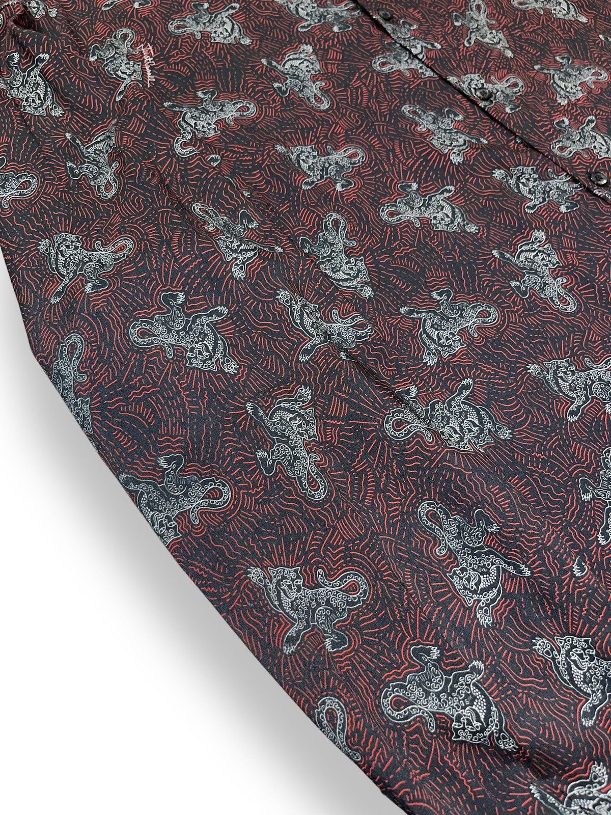 Just Cavalli !DSWT! SS18 Just Cavalli Overprinted Burgundy Viscose Shirt Size US M / EU 48-50 / 2 - 6 Thumbnail
