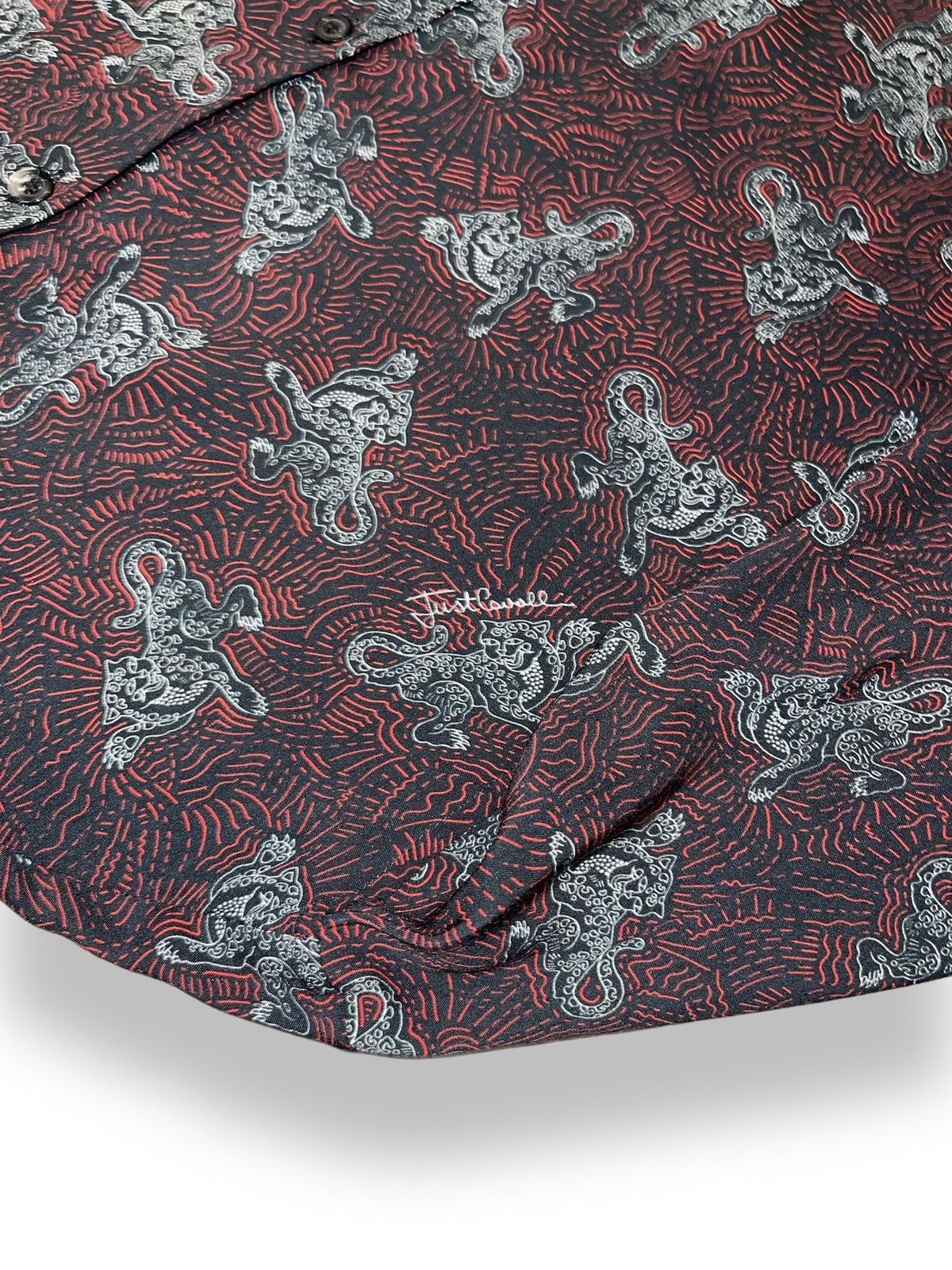 Just Cavalli !DSWT! SS18 Just Cavalli Overprinted Burgundy Viscose Shirt Size US M / EU 48-50 / 2 - 5 Thumbnail