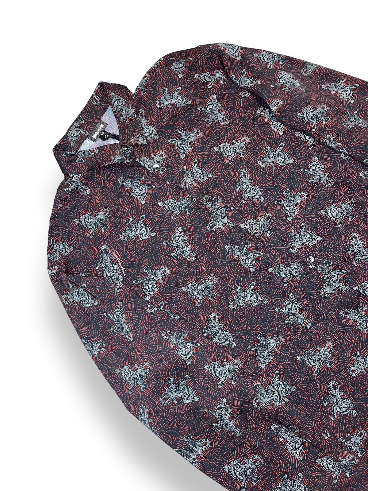 Just Cavalli !DSWT! SS18 Just Cavalli Overprinted Burgundy Viscose Shirt Size US M / EU 48-50 / 2 - 7 Thumbnail