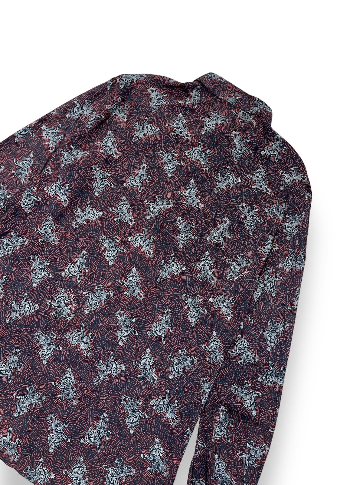 Just Cavalli !DSWT! SS18 Just Cavalli Overprinted Burgundy Viscose Shirt Size US M / EU 48-50 / 2 - 12 Thumbnail
