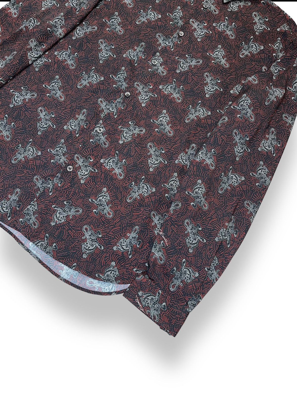 Just Cavalli !DSWT! SS18 Just Cavalli Overprinted Burgundy Viscose Shirt Size US M / EU 48-50 / 2 - 4 Thumbnail