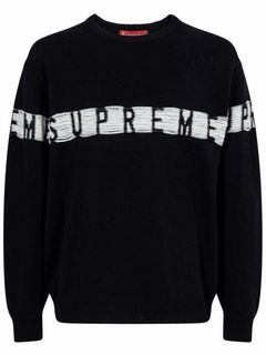 Supreme black logo online sweater