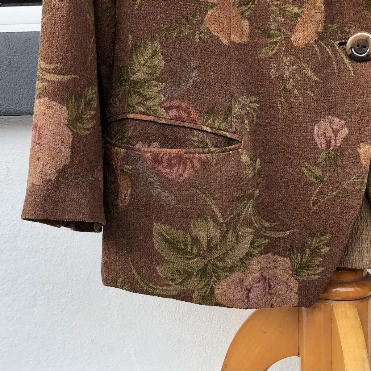 Giorgio Armani Giorgio Armani Flower Cupro Rayon Blazer For Women Size L / US 10 / IT 46 - 6 Thumbnail