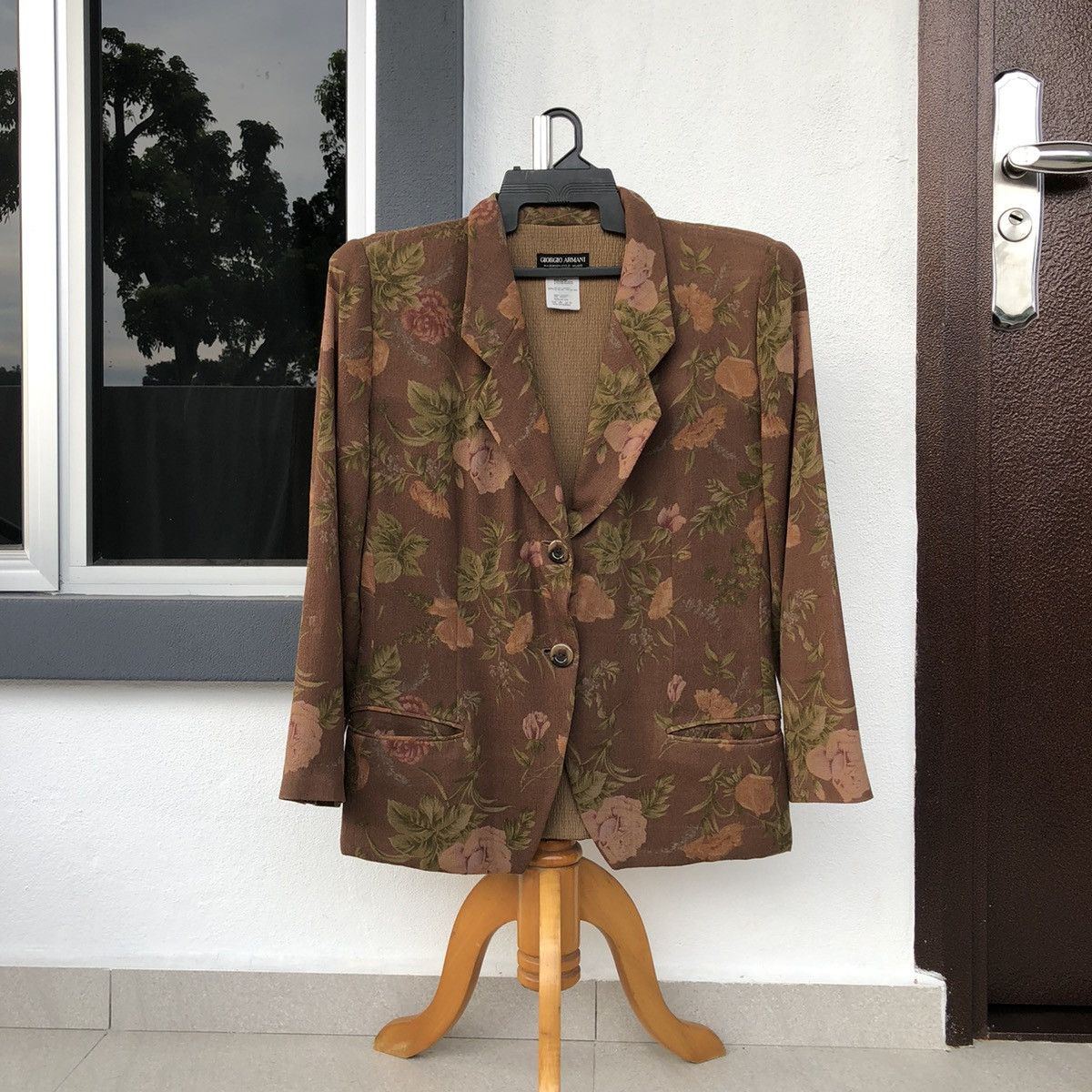 Giorgio Armani Giorgio Armani Flower Cupro Rayon Blazer For Women Size L / US 10 / IT 46 - 3 Thumbnail