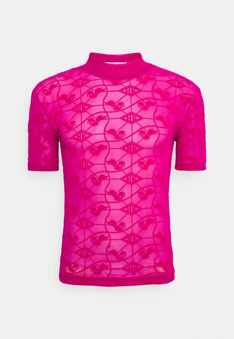 Han Kjobenhavn !DSWT! Han Kjobenhavn Monogram Pink Mesh Turtleneck Size US M / EU 48-50 / 2 - 4 Thumbnail