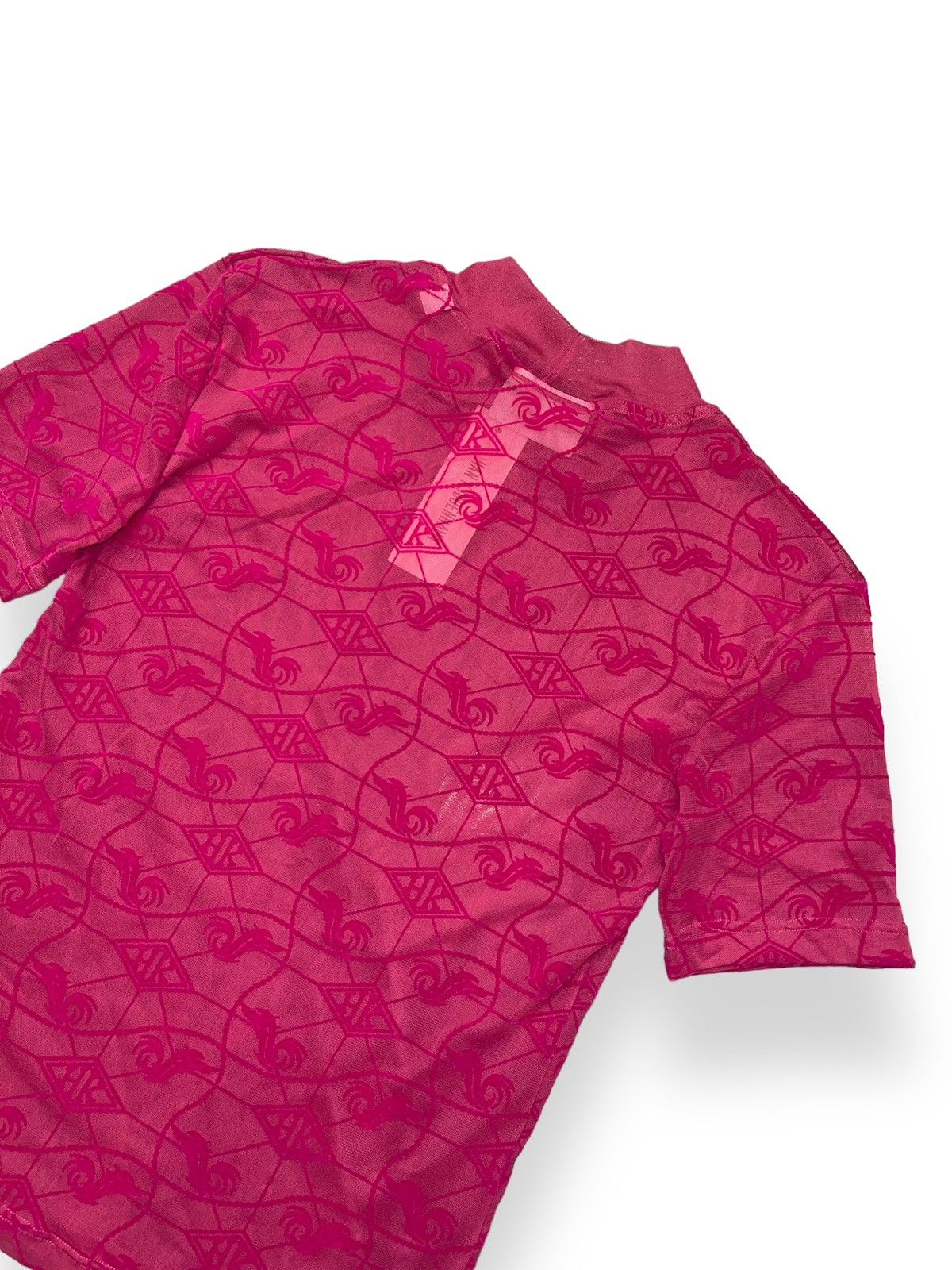 Han Kjobenhavn !DSWT! Han Kjobenhavn Monogram Pink Mesh Turtleneck Size US M / EU 48-50 / 2 - 13 Thumbnail