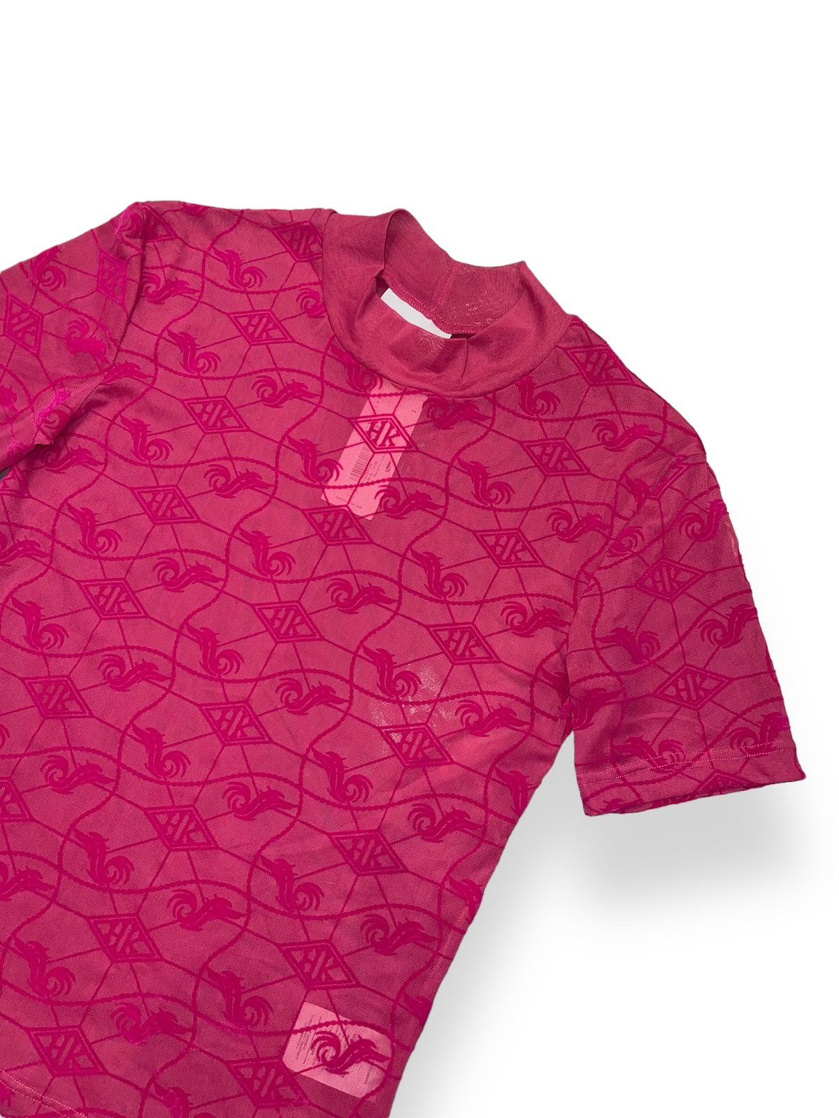 Han Kjobenhavn !DSWT! Han Kjobenhavn Monogram Pink Mesh Turtleneck Size US M / EU 48-50 / 2 - 9 Thumbnail