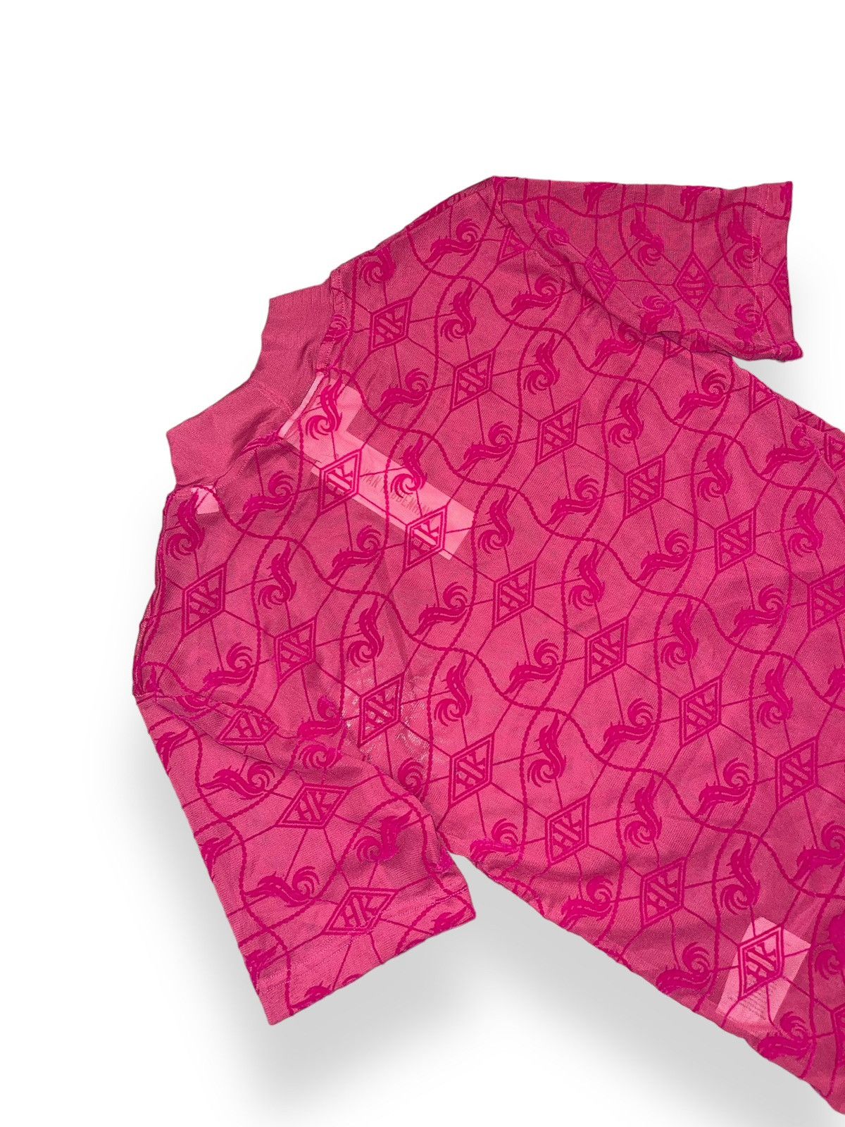 Han Kjobenhavn !DSWT! Han Kjobenhavn Monogram Pink Mesh Turtleneck Size US M / EU 48-50 / 2 - 14 Thumbnail