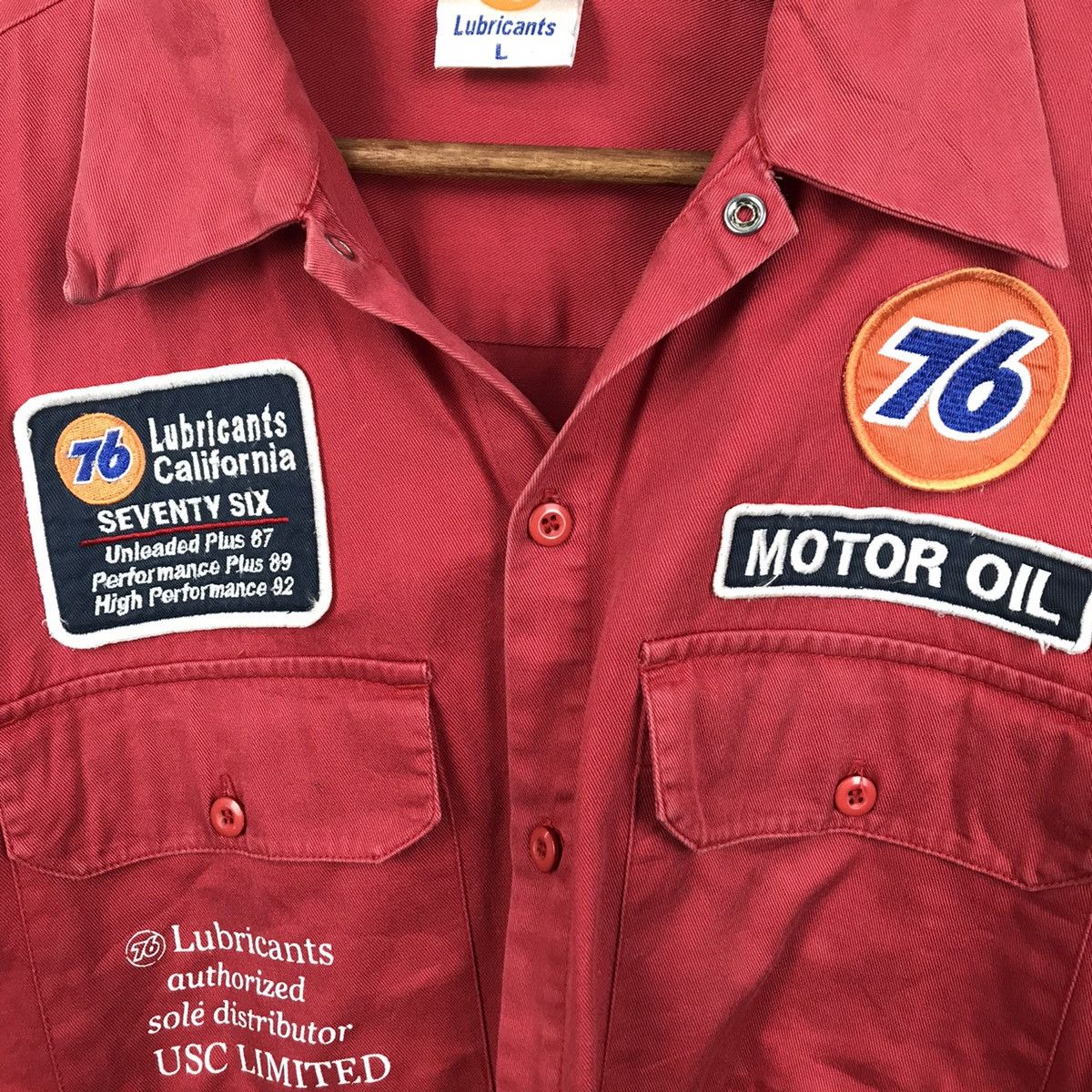 Sports Specialties × Vintage Vintage 76 Lubricant California Patchwork Button Up Jacket Size US M / EU 48-50 / 2 - 4 Thumbnail