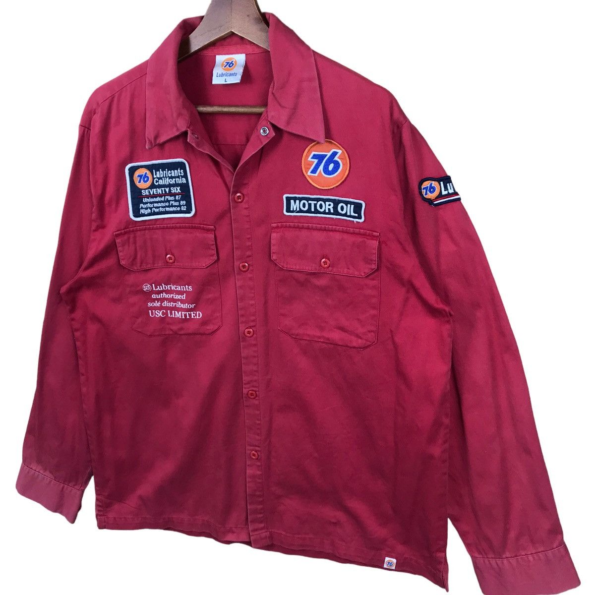 Sports Specialties × Vintage Vintage 76 Lubricant California Patchwork Button Up Jacket Size US M / EU 48-50 / 2 - 3 Thumbnail