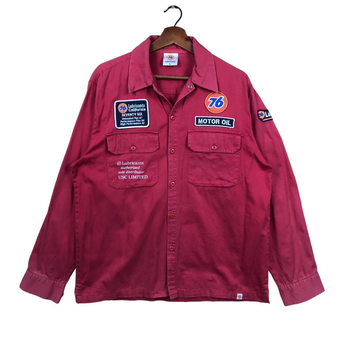 Sports Specialties × Vintage Vintage 76 Lubricant California Patchwork Button Up Jacket Size US M / EU 48-50 / 2 - 9 Thumbnail
