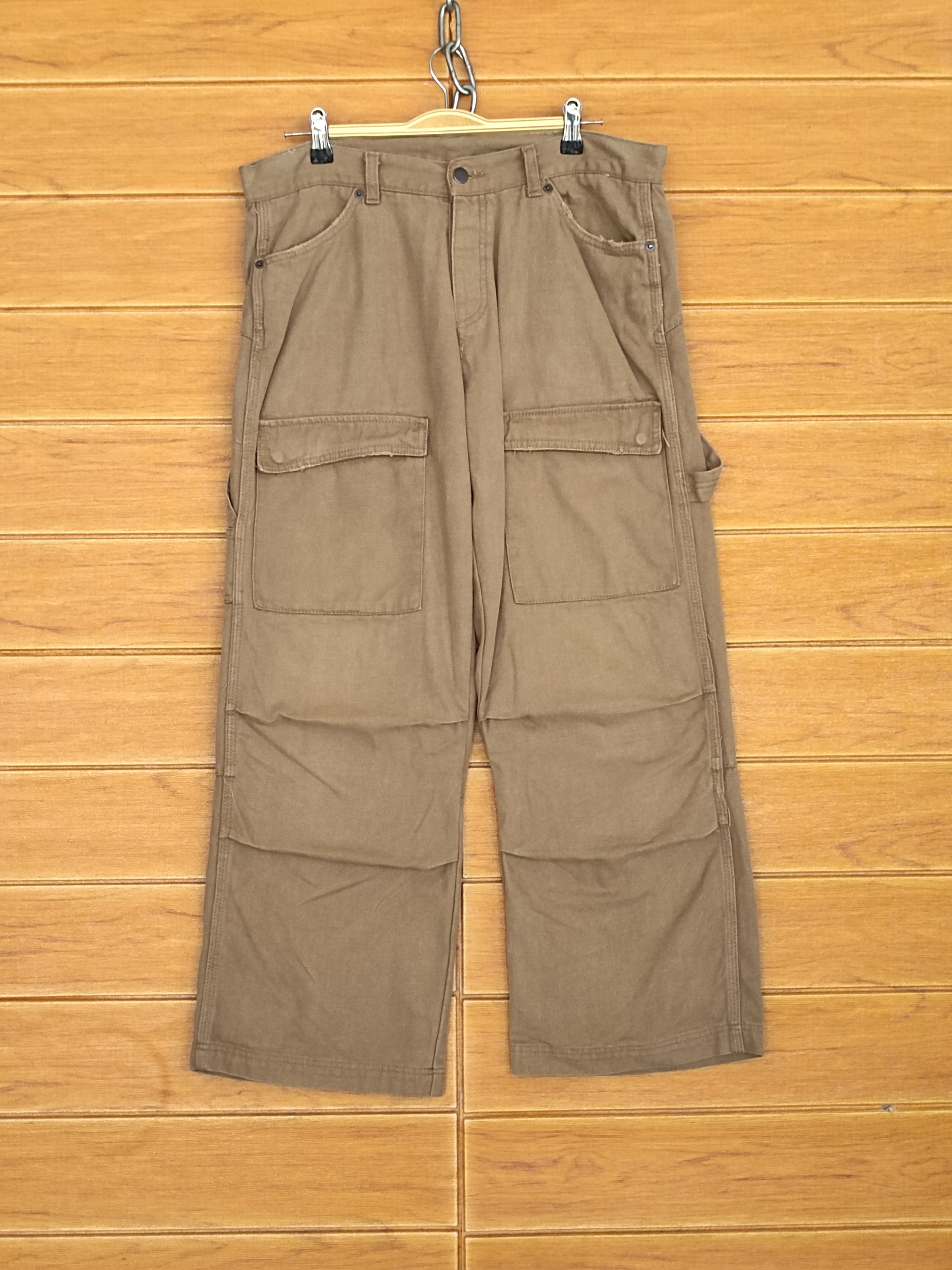 Japanese Brand Daily News Brown Duck Cotton Carpenter Baggy Denim Y2k Size US 34 / EU 50 - 2 Thumbnail