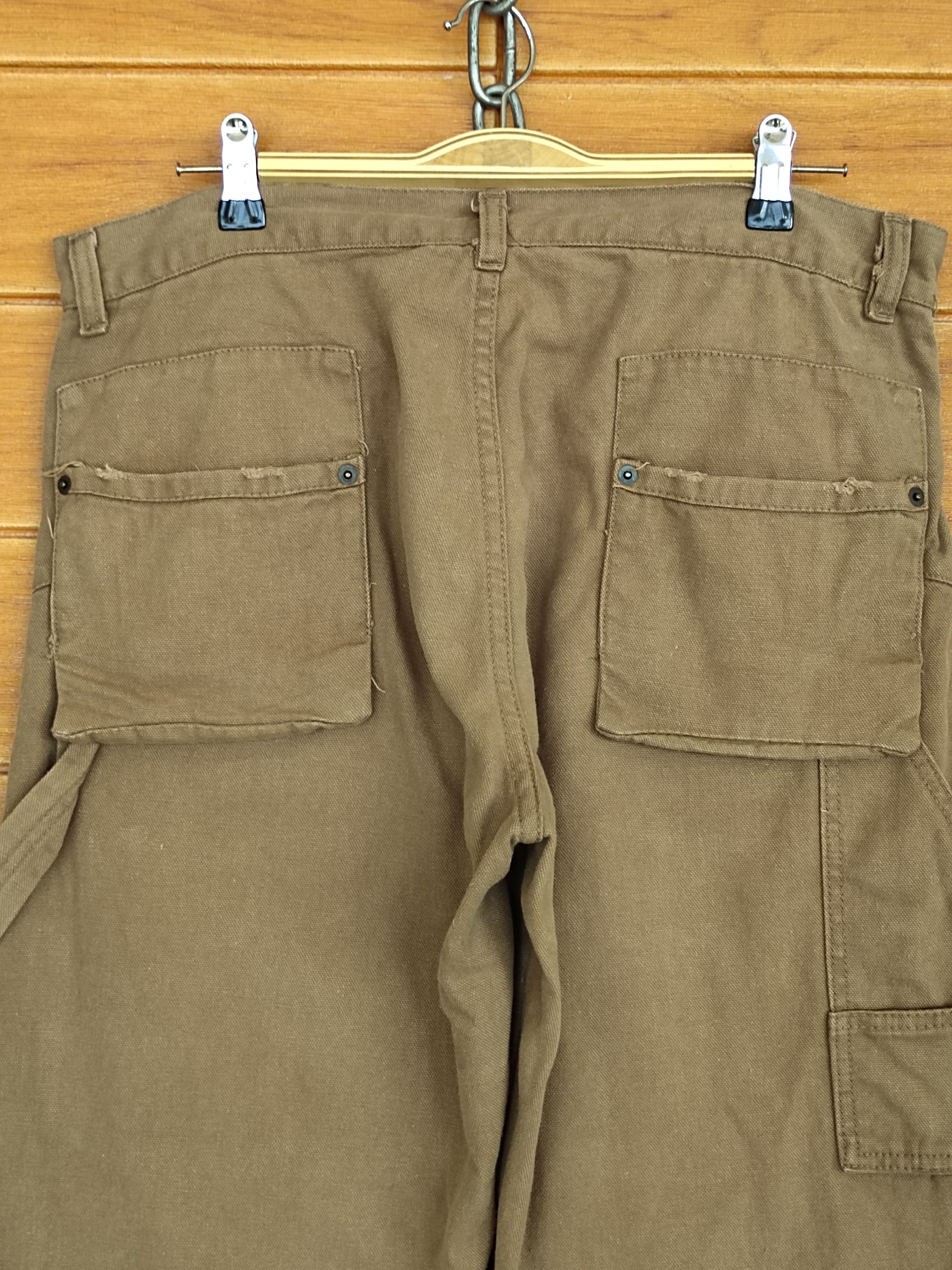 Japanese Brand Daily News Brown Duck Cotton Carpenter Baggy Denim Y2k Size US 34 / EU 50 - 11 Thumbnail