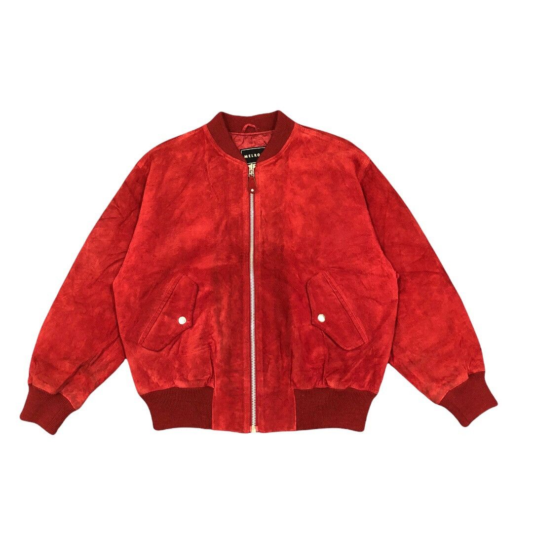 image of Avant Garde x Leather Jacket Aw1992 Melrose Leather Bomber Jacket, Men's (Size Medium)