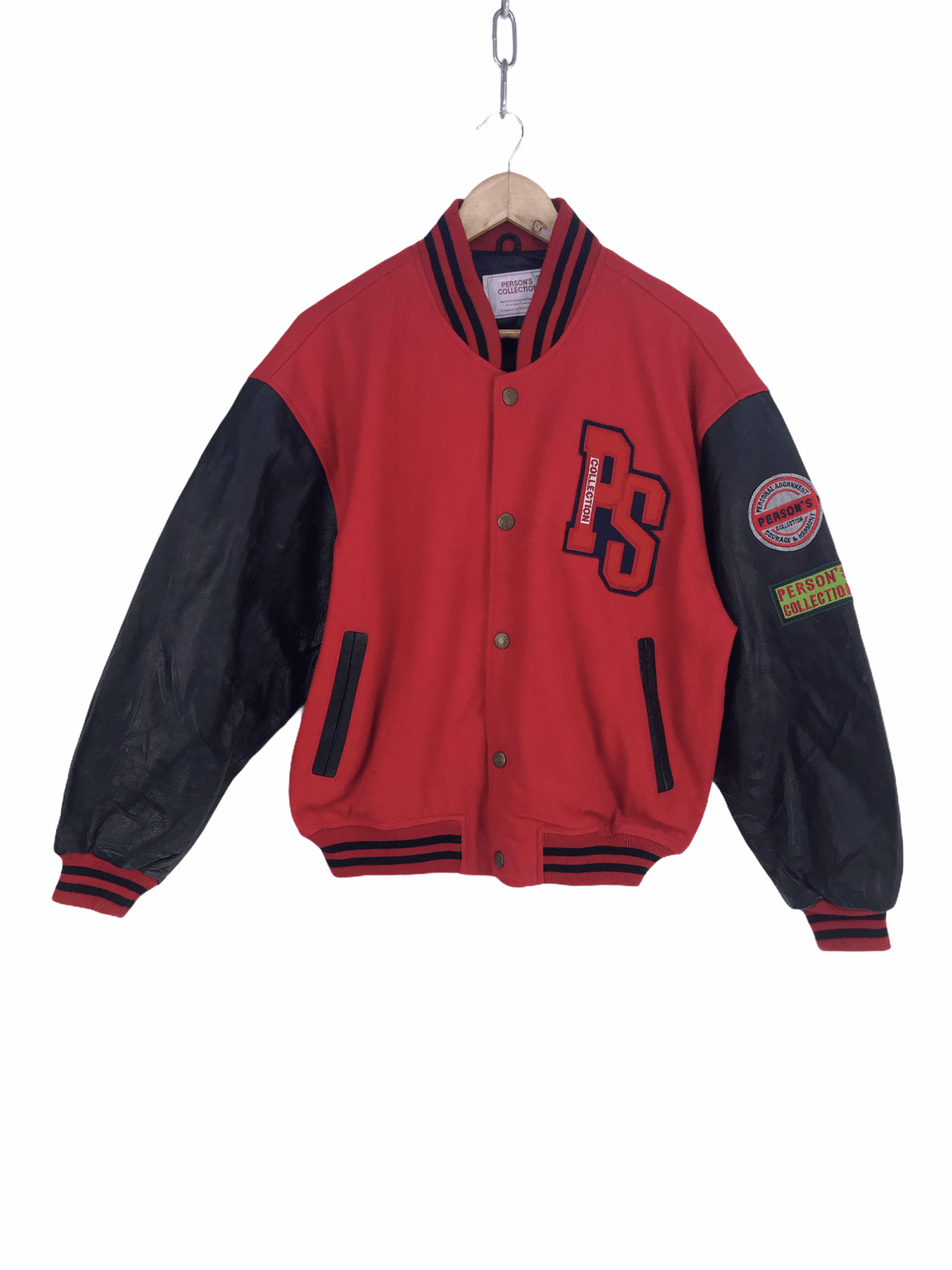 Vintage Vintage PERSON'S COLLECTION Varsity Jacket Leather/Wool Size US M / EU 48-50 / 2 - 2 Thumbnail