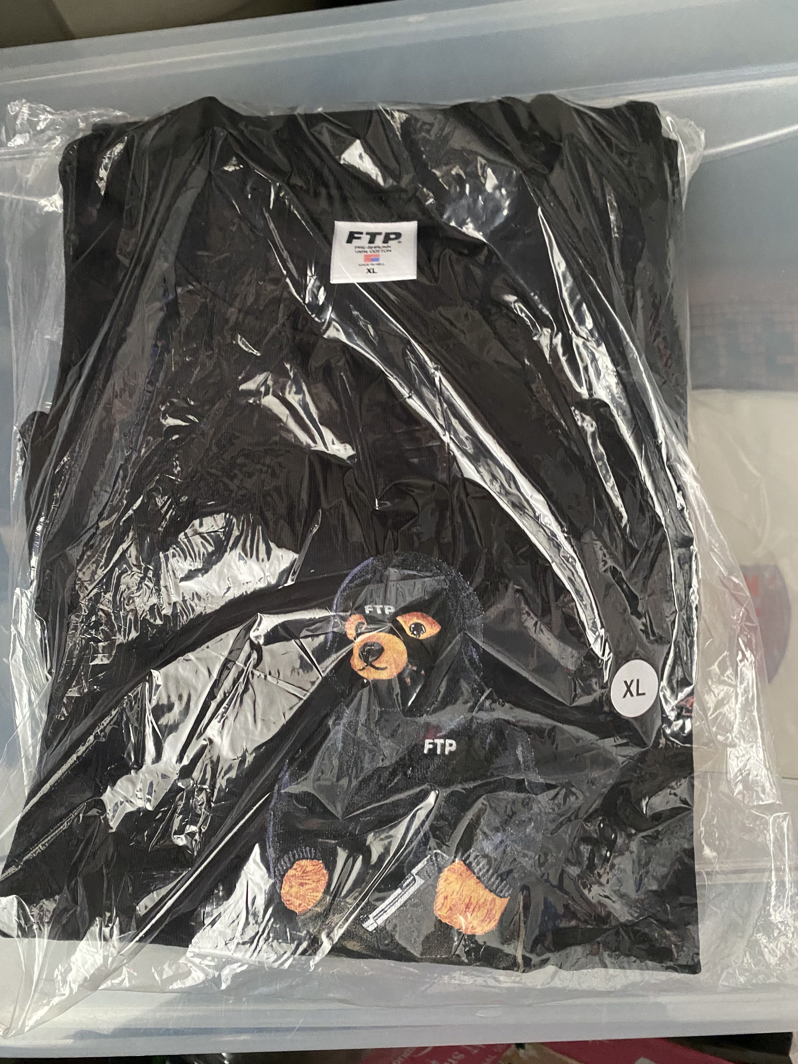 FTP Hooded Bear deals Tee Black Size: Small