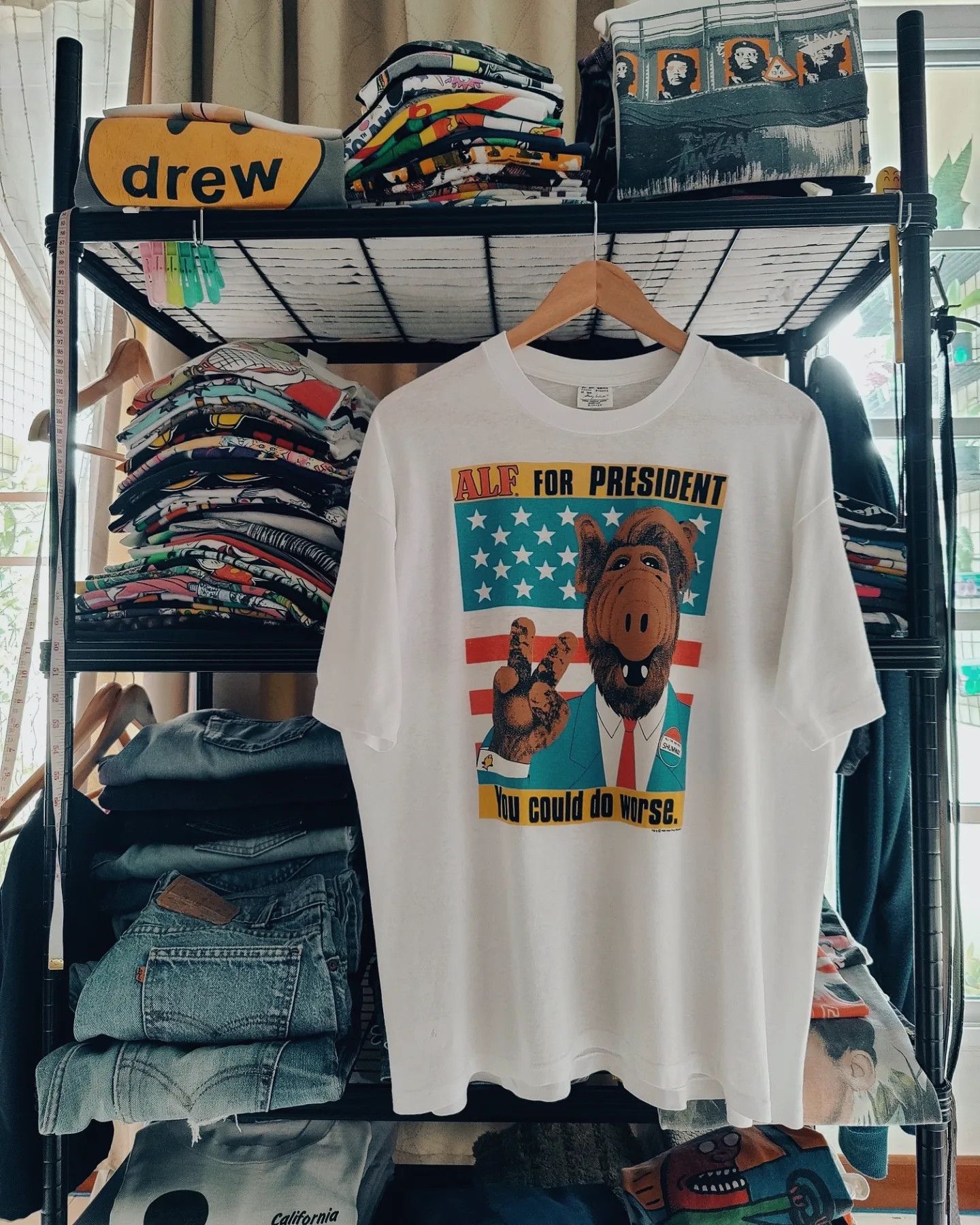 image of Art x Tee Shirt 1988 Stanley Desantis - Alf For President in White, Men's (Size XL)