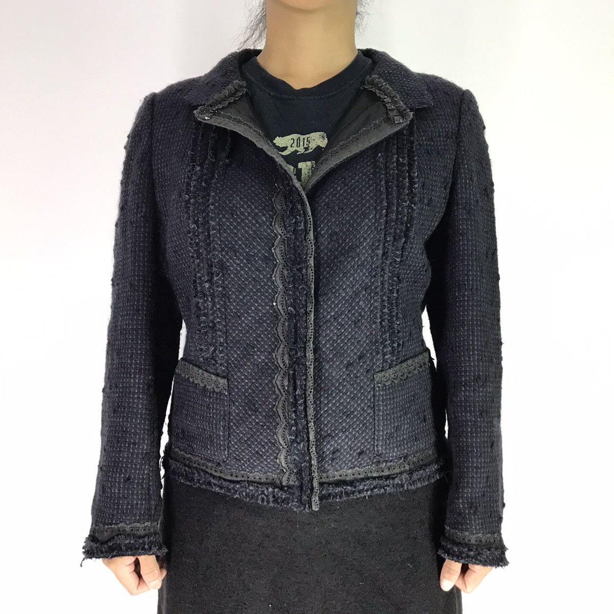 Prada Vintage Prada Women Top Wool Boucle Jacket Size S / US 4 / IT 40 - 1 Thumbnail