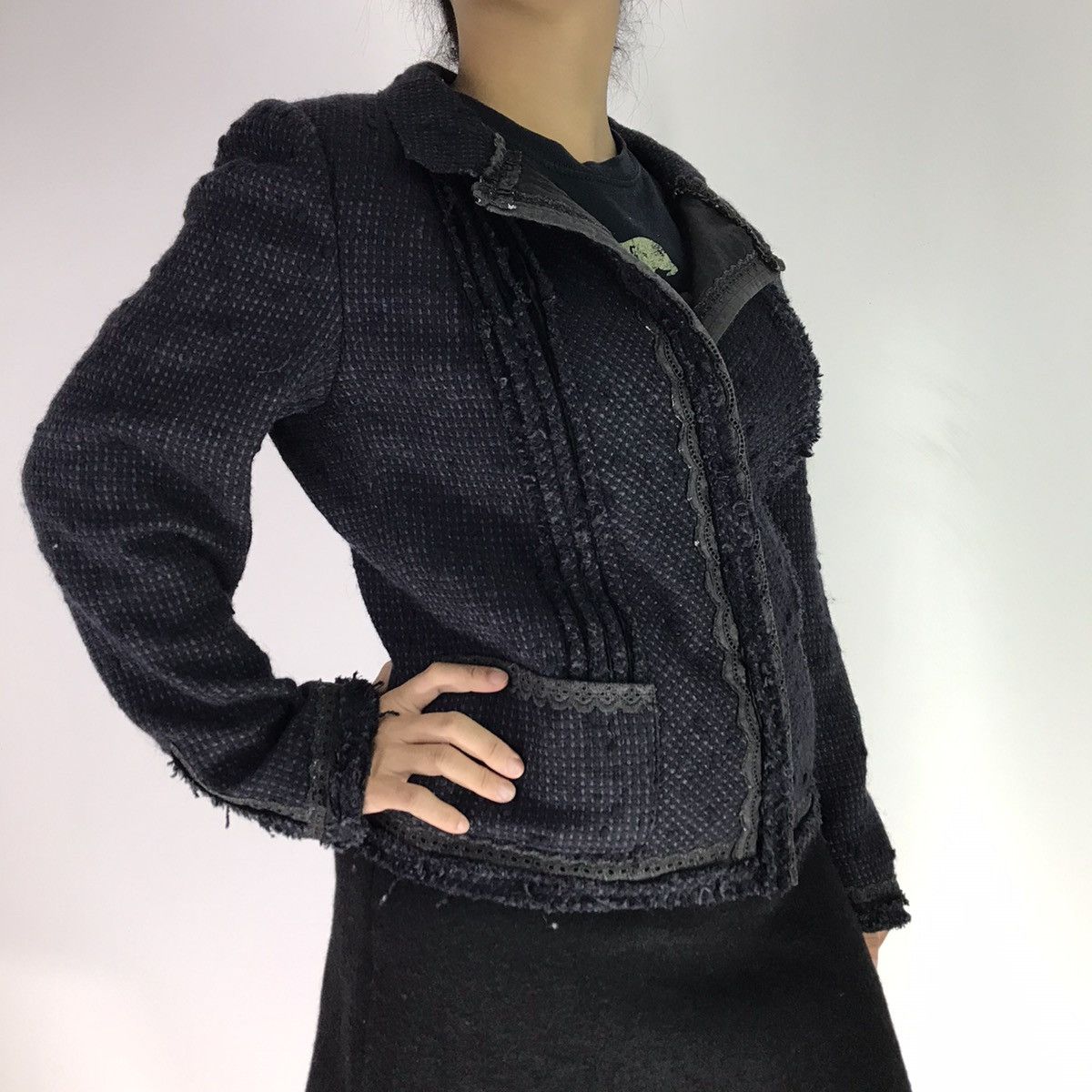 Prada Vintage Prada Women Top Wool Boucle Jacket Size S / US 4 / IT 40 - 3 Thumbnail