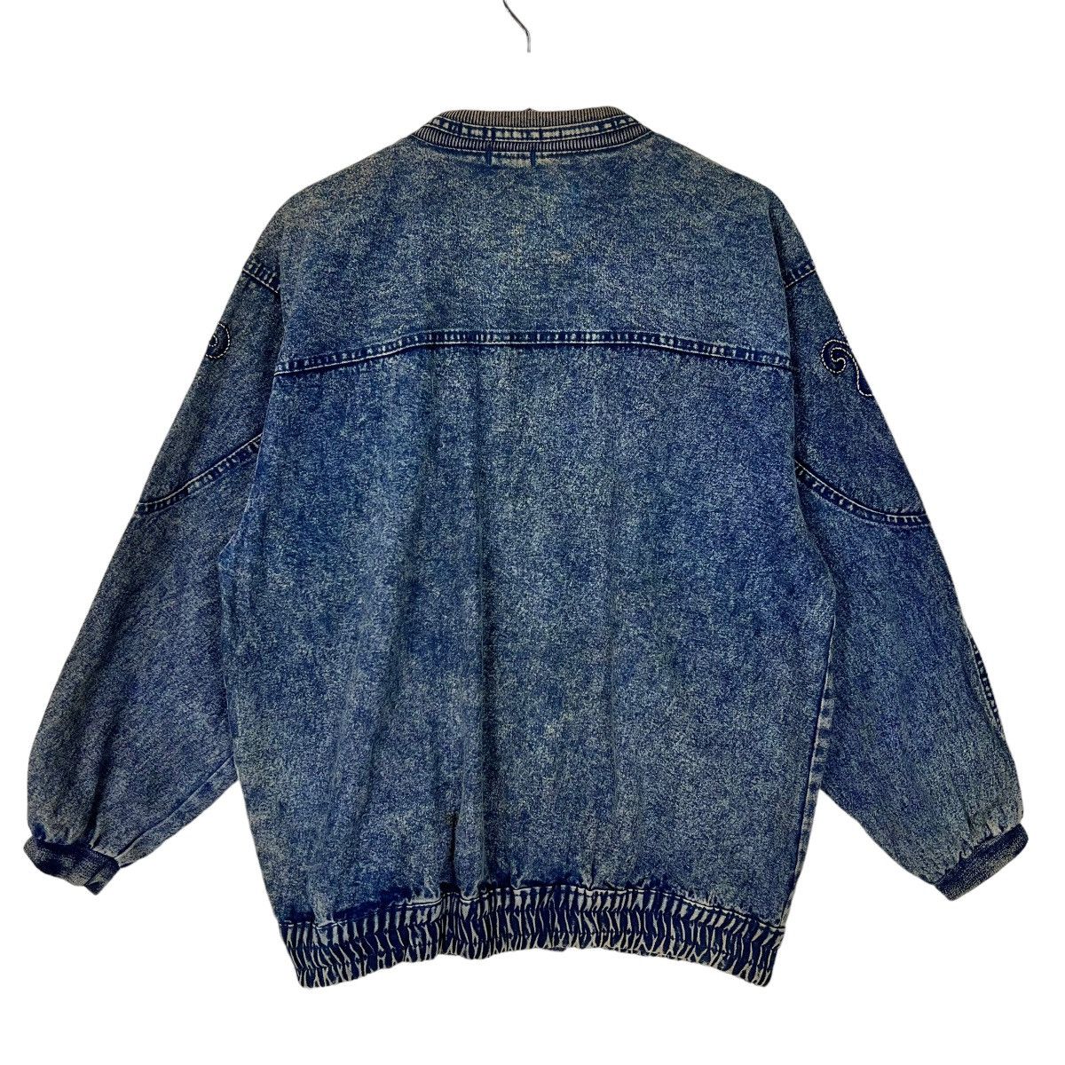 Indigo × Japanese Brand 🔥 VINTAGE INDIGO DYED EMBROIDERY CARDIGAN DENIM JACKET Size US M / EU 48-50 / 2 - 8 Thumbnail