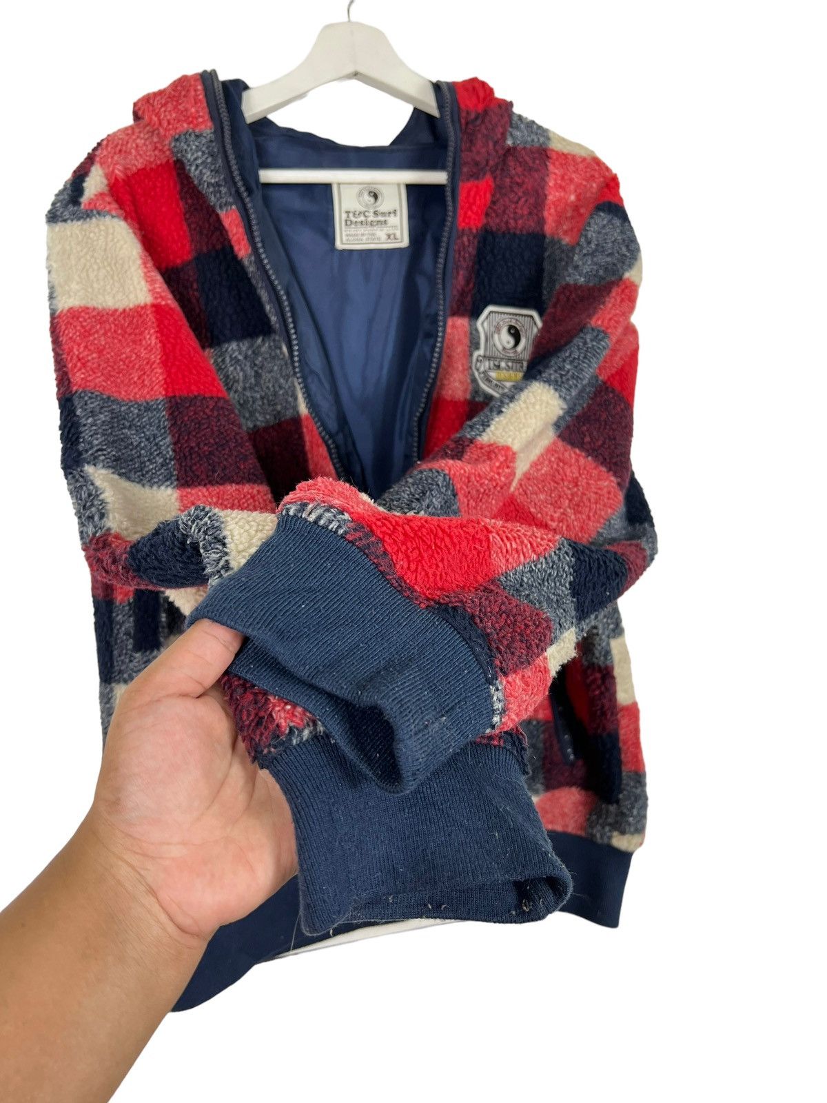 Other 🔥 T&C SURF DESIGN PLAID FLEECE HOODIES BOMBER JACKET Size US L / EU 52-54 / 3 - 9 Thumbnail