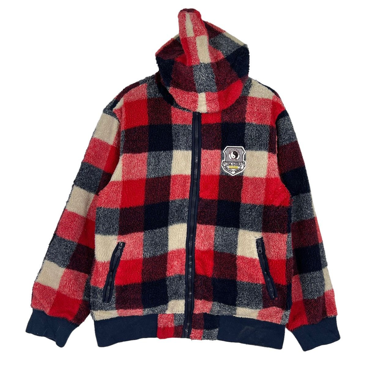 🔥 T&C SURF DESIGN PLAID FLEECE HOODIES BOMBER JACKET