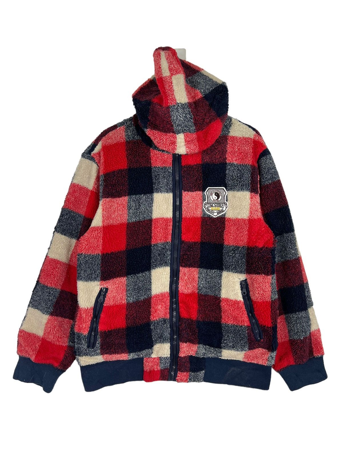 Other 🔥 T&C SURF DESIGN PLAID FLEECE HOODIES BOMBER JACKET Size US L / EU 52-54 / 3 - 5 Thumbnail