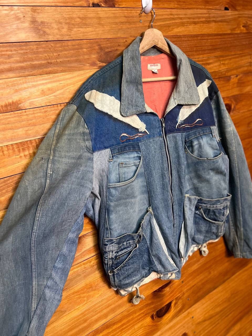 Vintage BONAVENTURE BY BRAYS PATCHWORK DENIM JACKET MADE IN FRANCE Size US XL / EU 56 / 4 - 4 Thumbnail