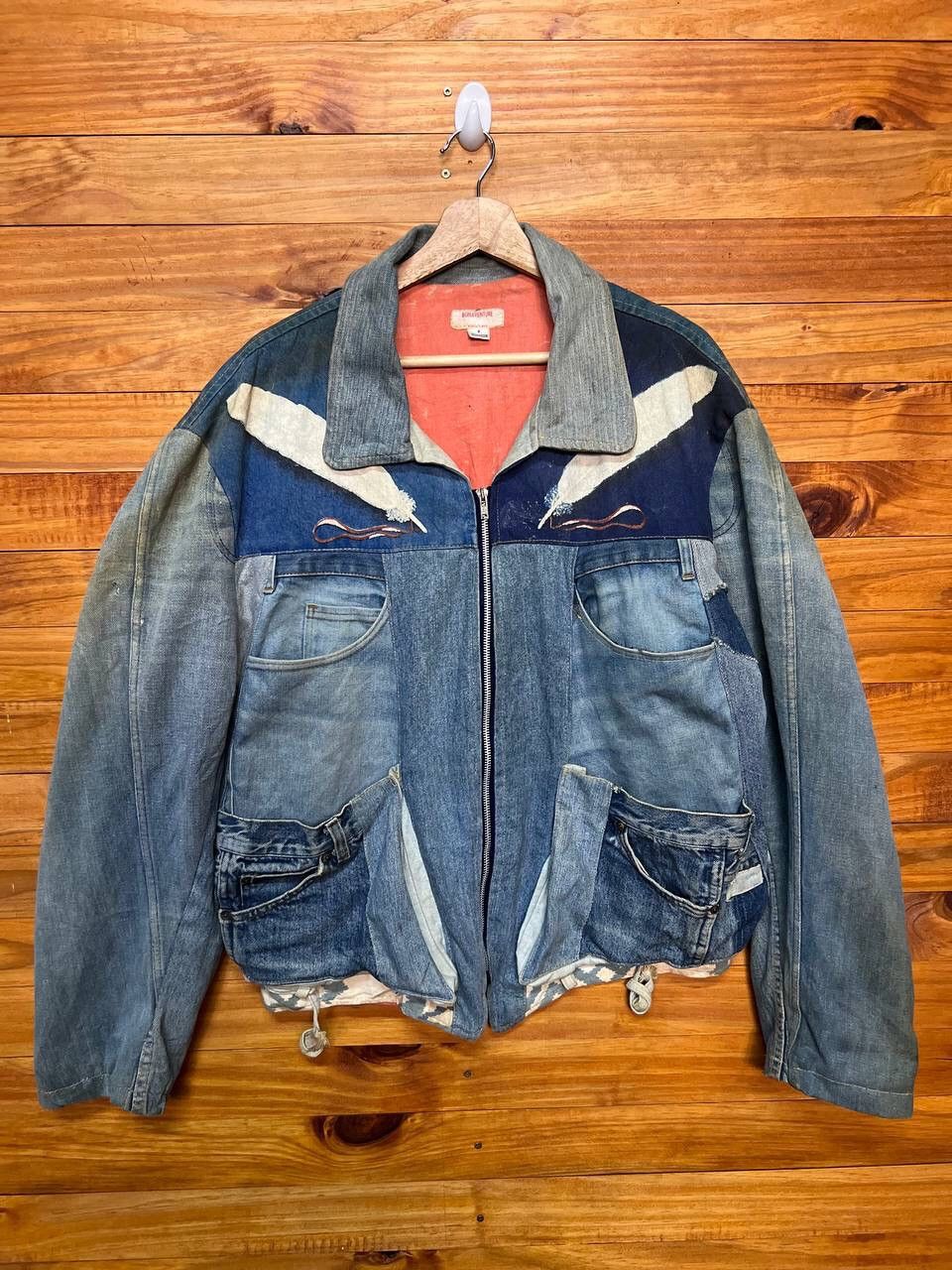 Vintage BONAVENTURE BY BRAYS PATCHWORK DENIM JACKET MADE IN FRANCE Size US XL / EU 56 / 4 - 1 Thumbnail