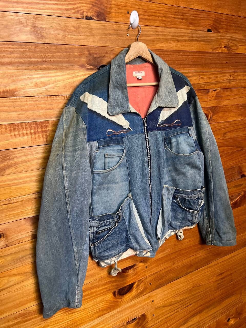 Vintage BONAVENTURE BY BRAYS PATCHWORK DENIM JACKET MADE IN FRANCE Size US XL / EU 56 / 4 - 2 Thumbnail